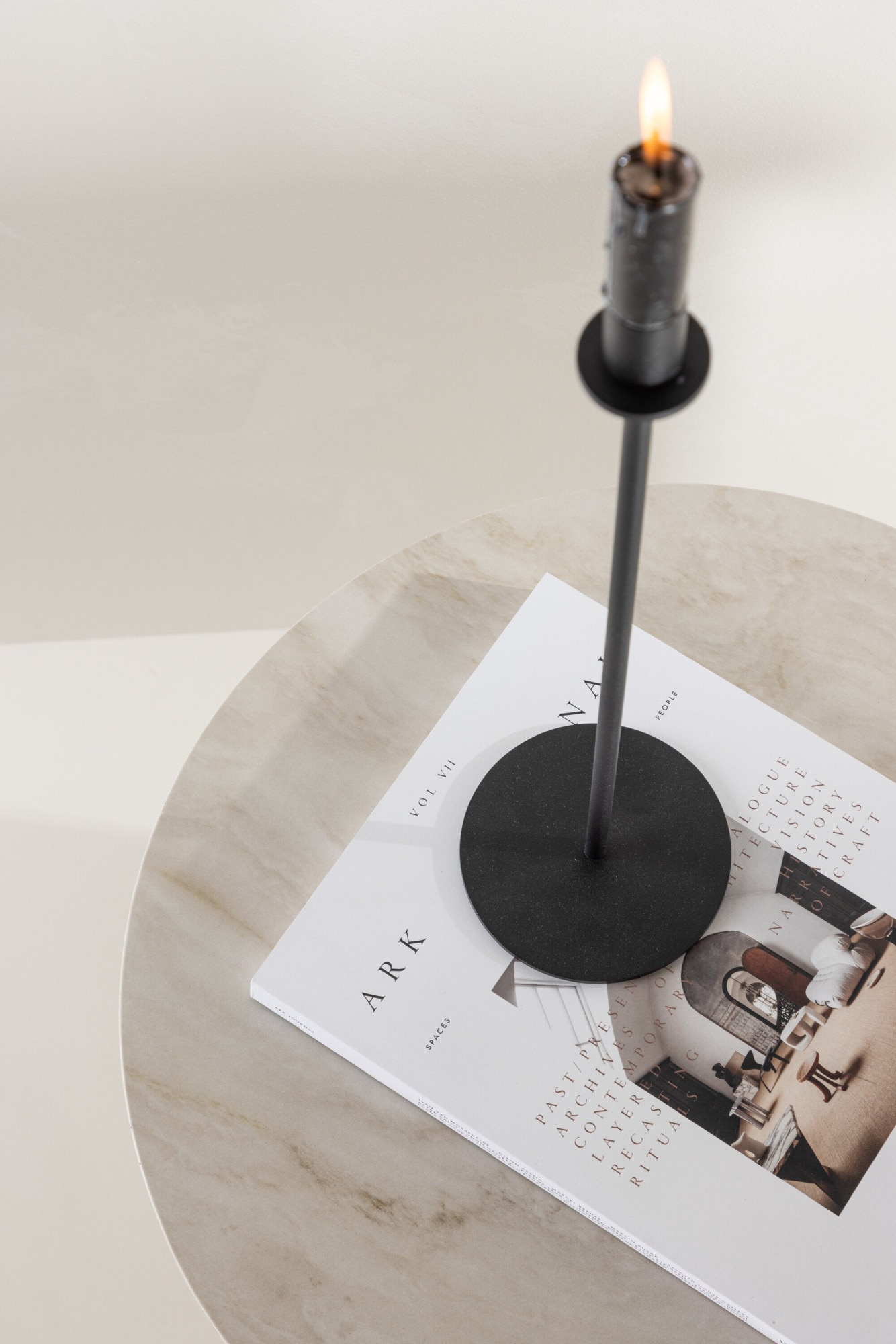 Venture Home Beistelltisch »Ålesund in Marmoroptik, pflegeleicht & modern, Ø50 cm« Ablagetisch, MDF, gewachst, rund, kompakt, anspruchsvoll