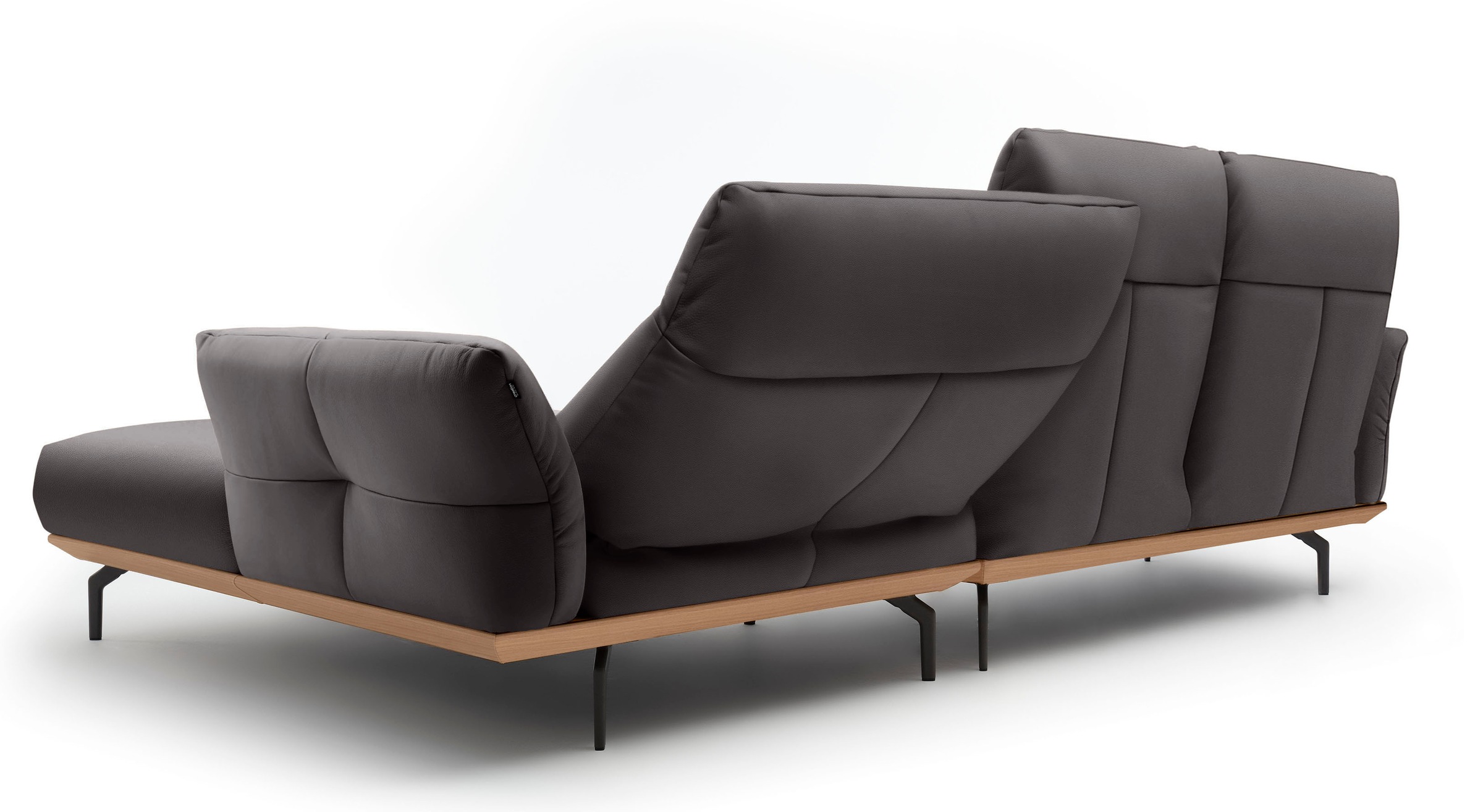 Creation BY ROLF BENZ Ecksofa »CR.460«, Sockel in Eiche, Alugussfüße in umbragrau, Breite 298 cm