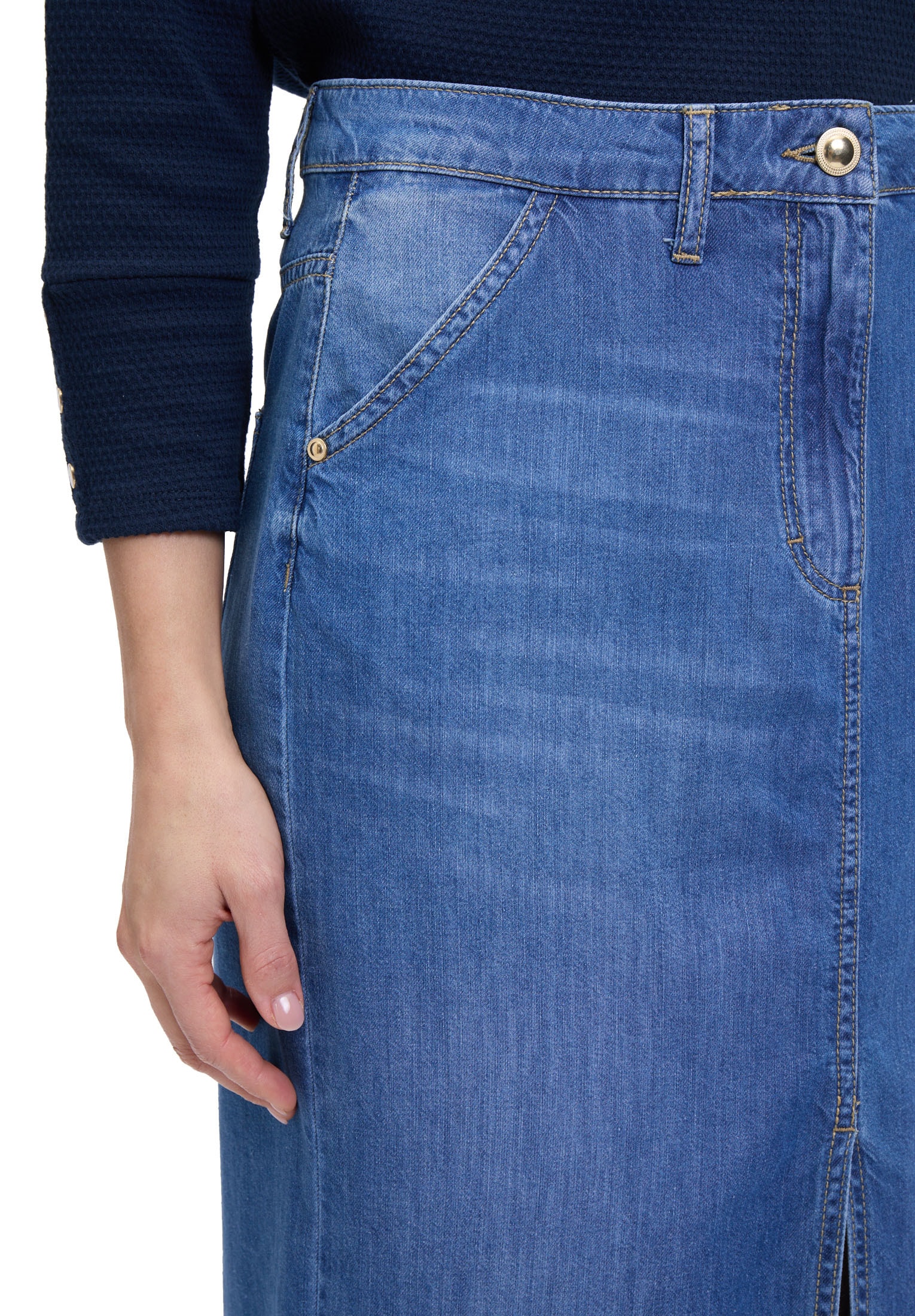Betty Barclay Midirock »Betty Barclay Damen Jeansrock mit Waschung«, Form