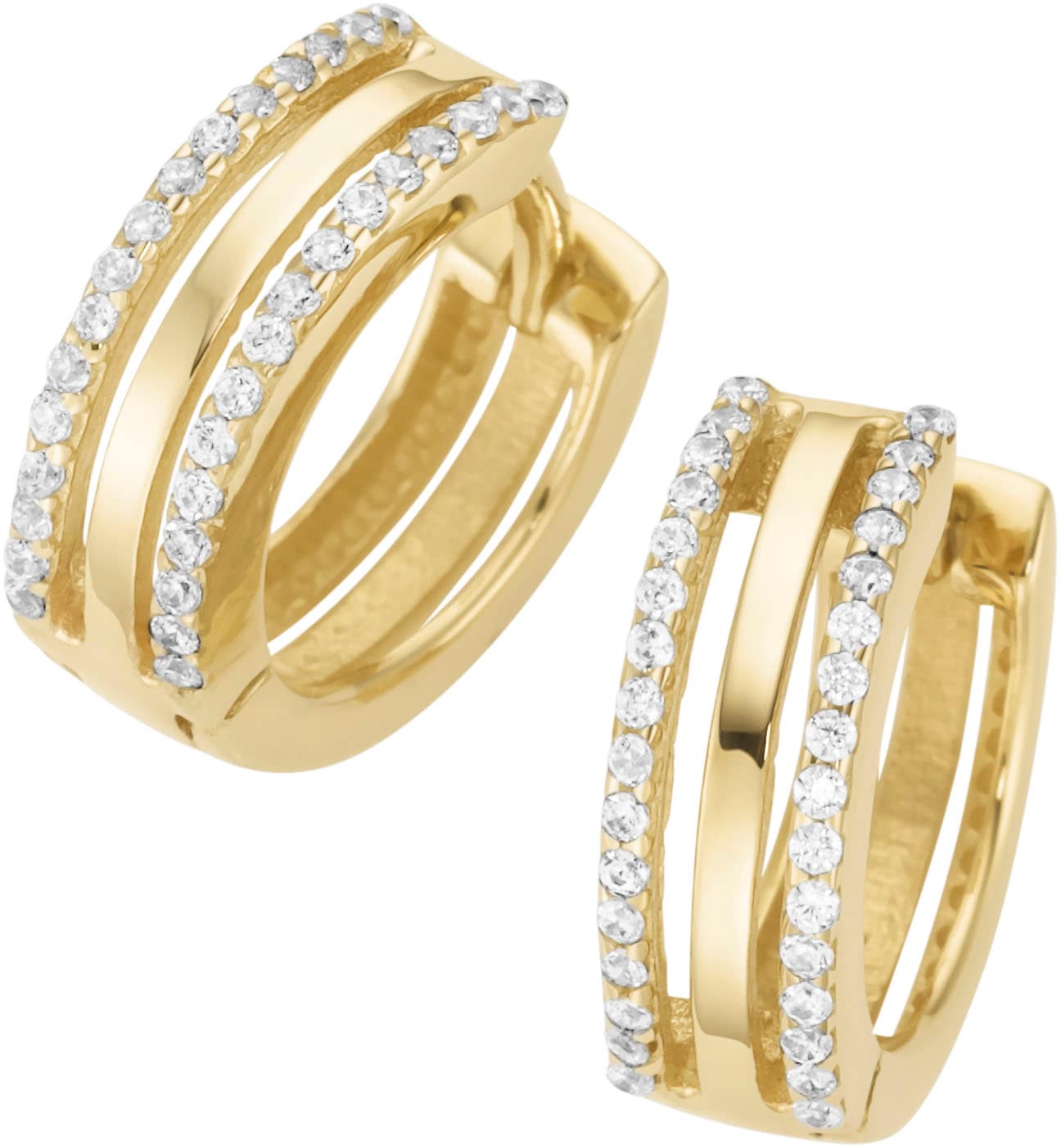 Paar Creolen »Schmuck Geschenk Gold 375 Ohrschmuck Ohrringe Klappcreolen«, mit...