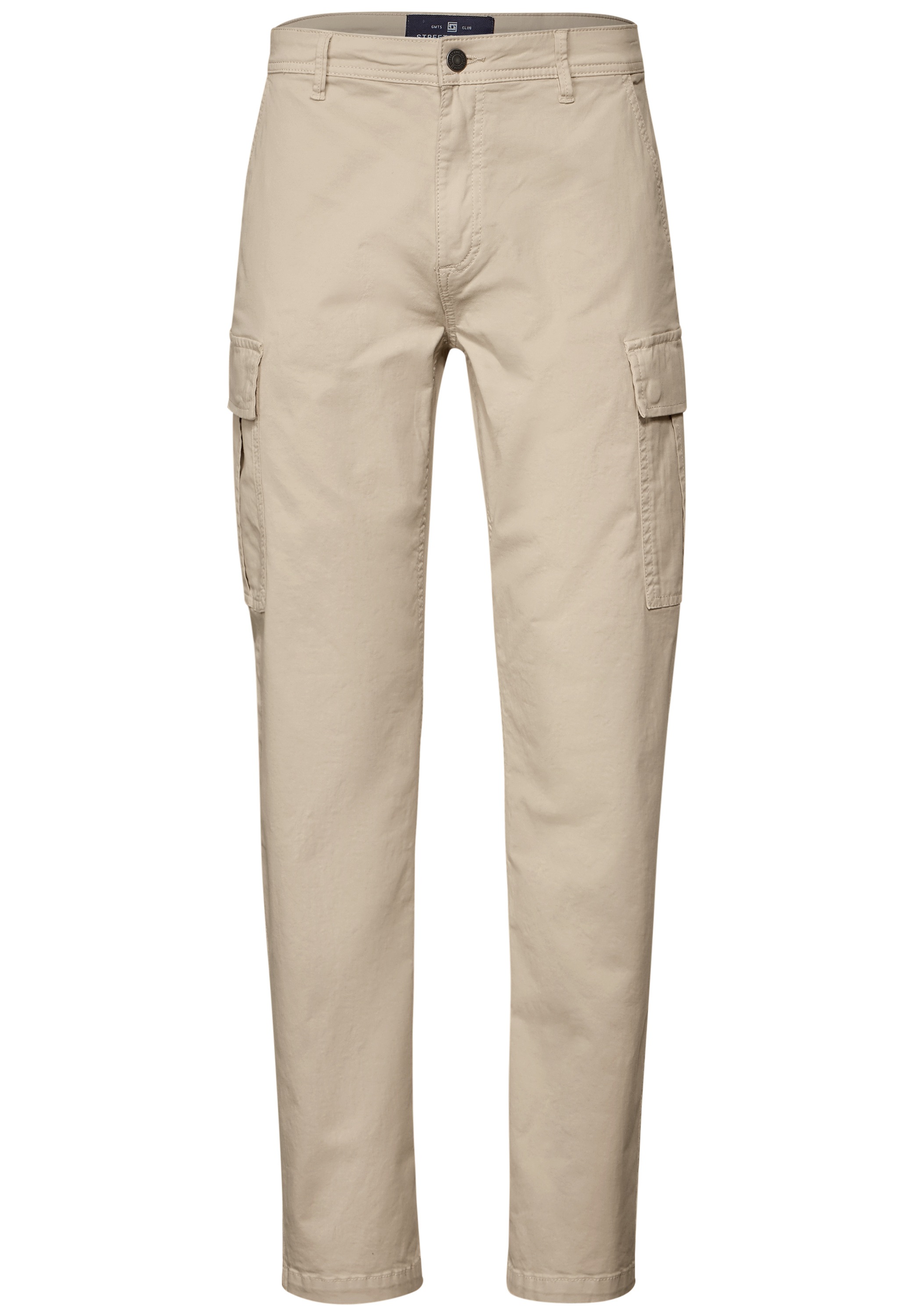 Cargohose STREET ONE MEN, Herren, Gr. 31, Länge 32, beige (sandstone beige), Web, 98% Baumwolle, 2% Elasthan, unifarben, lässig geschnitten lang, Hosen Cargohose, Middle Waist 3