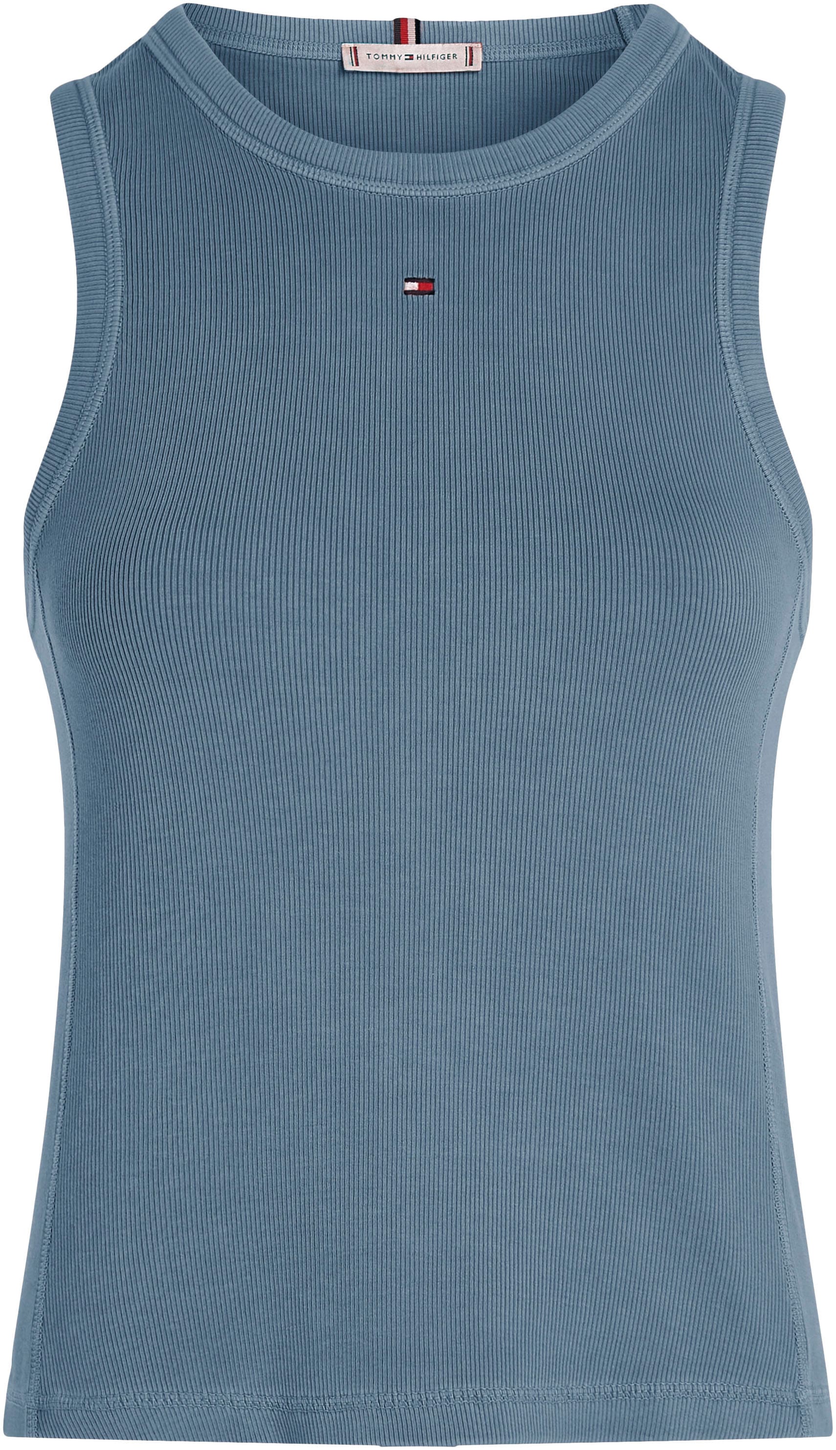 Tommy Hilfiger Rundhalsshirt "MUTED GMD SLIM RIB TANK", mit Logostickerei