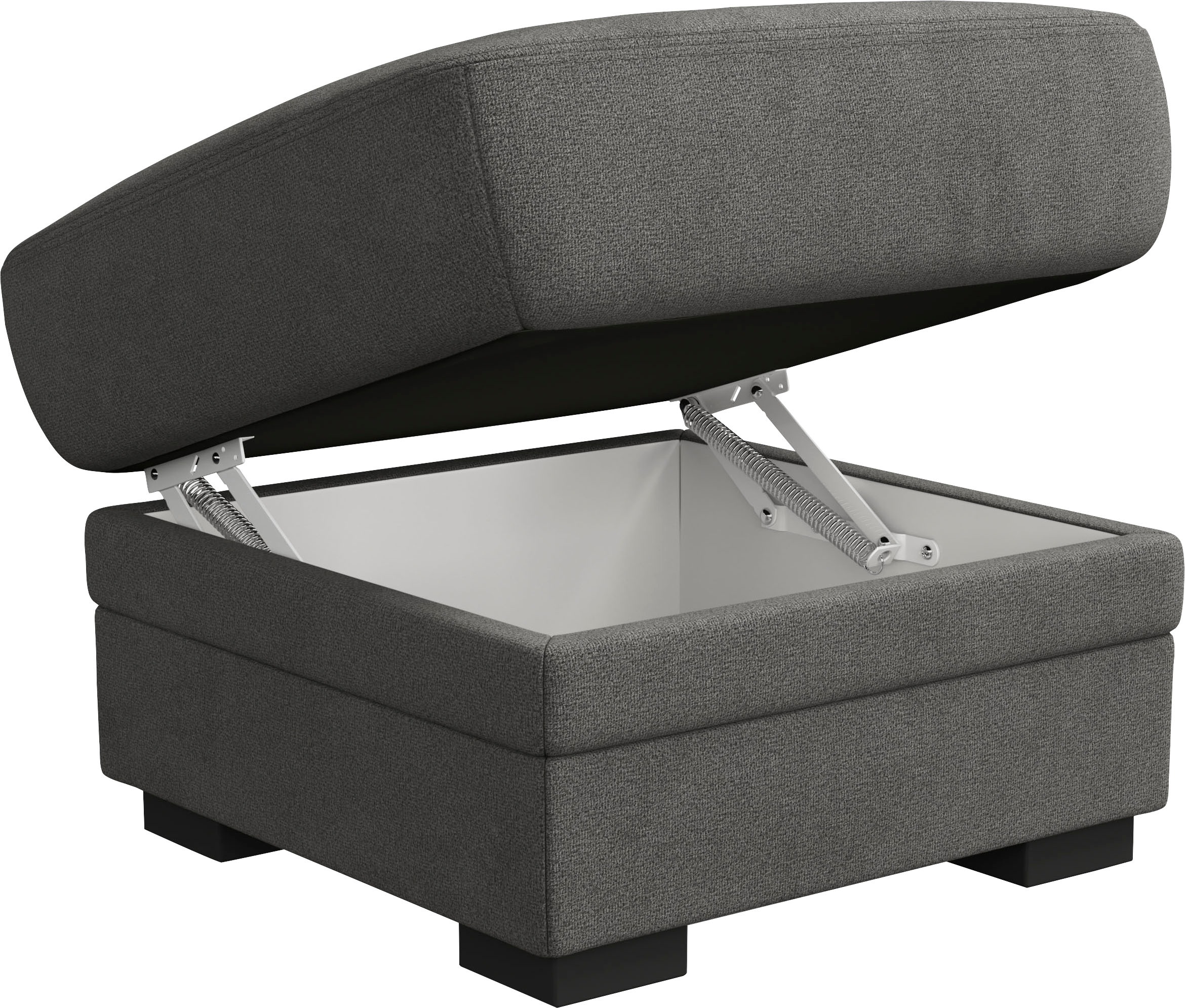 Hocker COTTA "Marcus", grau (anthrazit), B:68cm H:45cm T:68cm, 100% Polyester, Hocker, Hocker, mit Stauraum 3