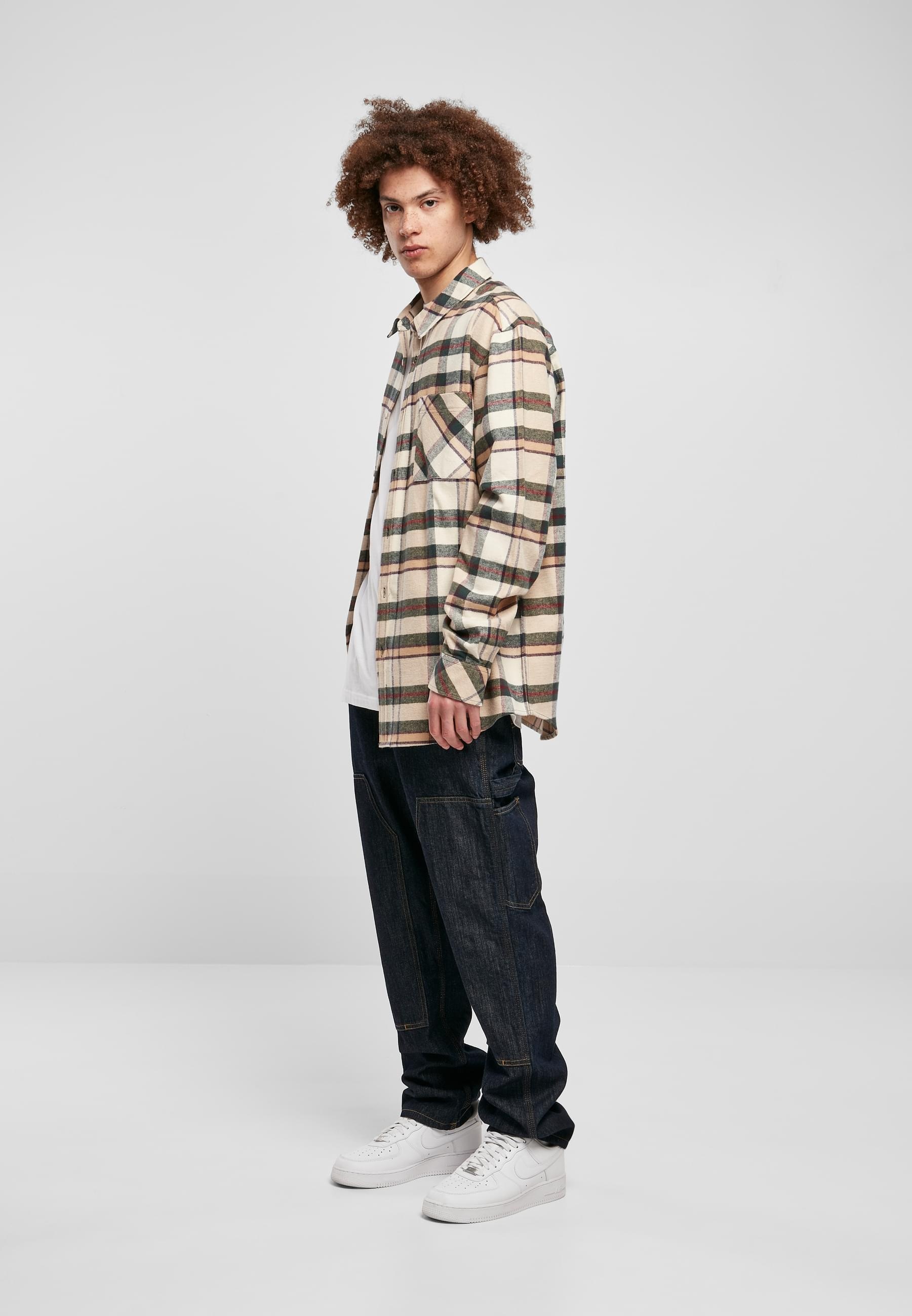 URBAN CLASSICS Langarmhemd »Urban Classics Herren Checked Mountain Shirt«, (1 tlg.)