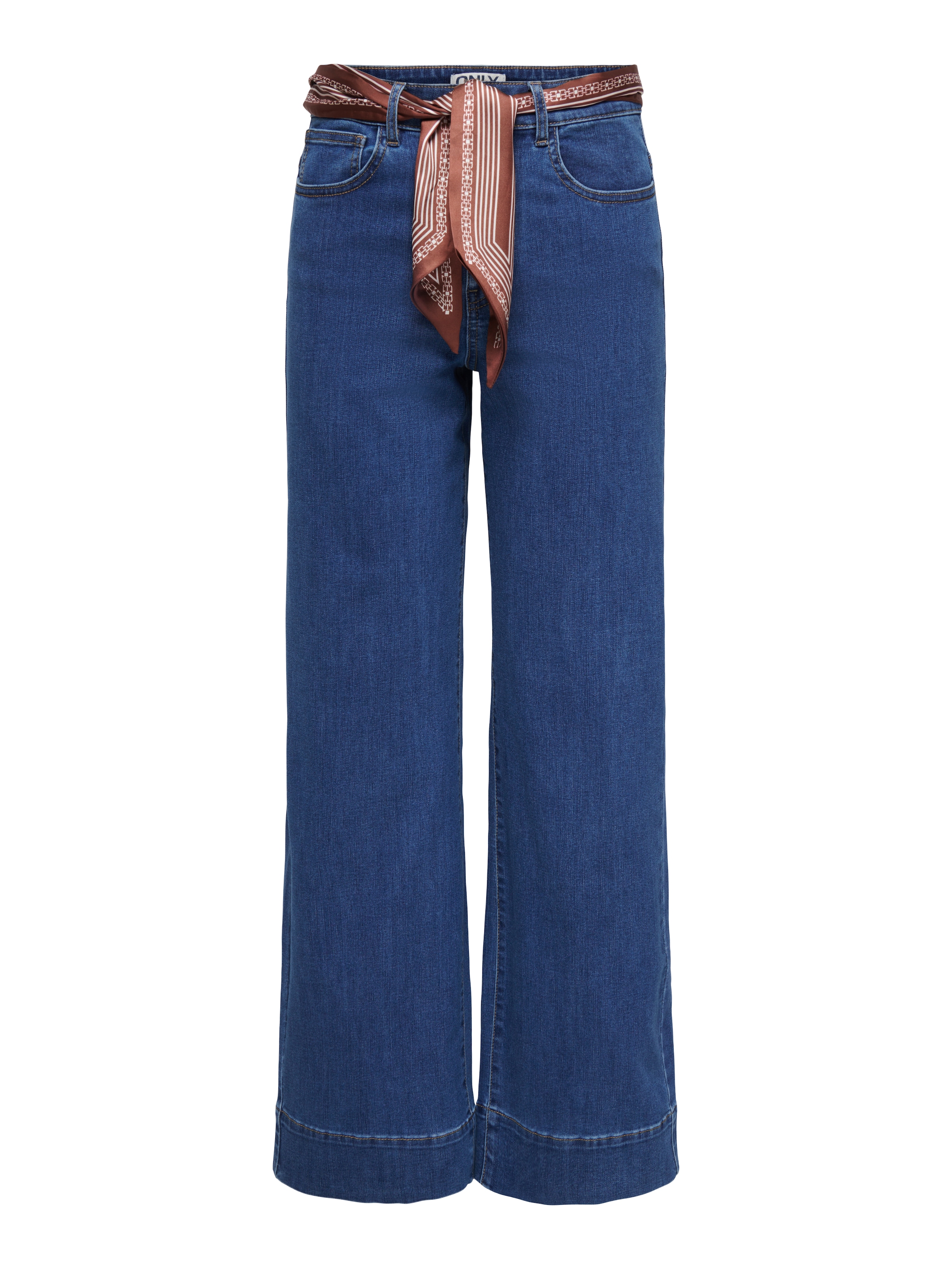 ONLY High-waist-Jeans »ONLMADISON HW WIDE SCARF DNM GUA« Materialmix, high waist, wide fit, mit modischem Tuch als Gürtel