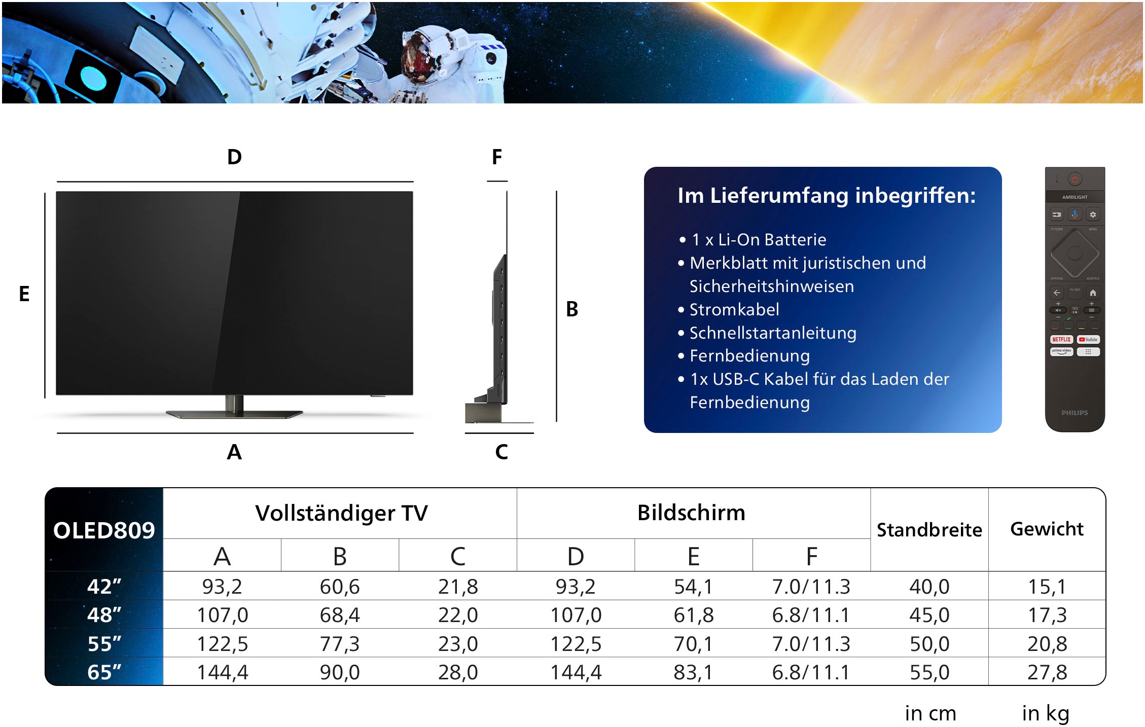 Philips OLED-Fernseher, 106 cm/42 Zoll, 4K Ultra HD, Smart-TV-Google TV