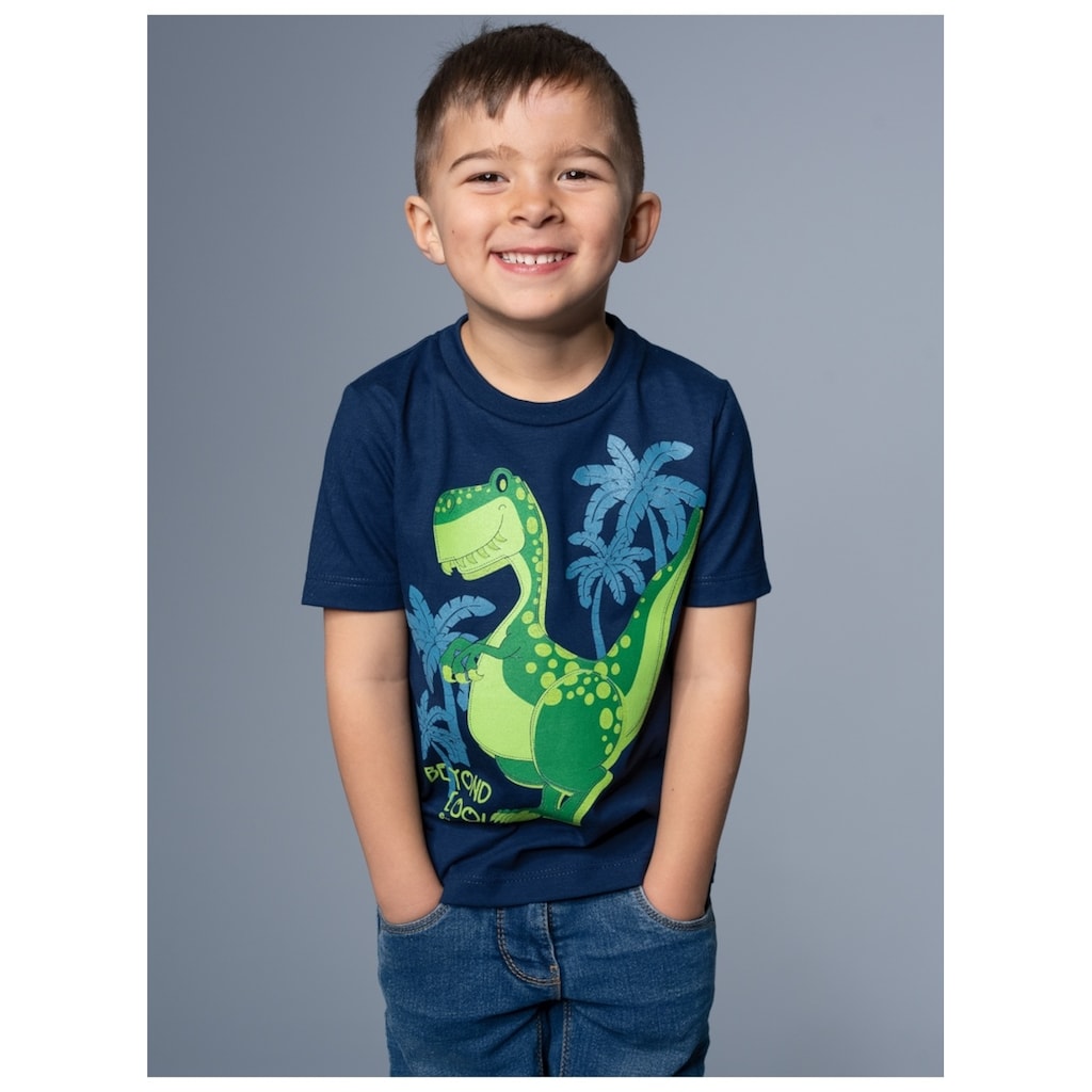 Trigema T-Shirt »TRIGEMA T-Shirt mit coolem Dino-Motiv«, (1 tlg.)