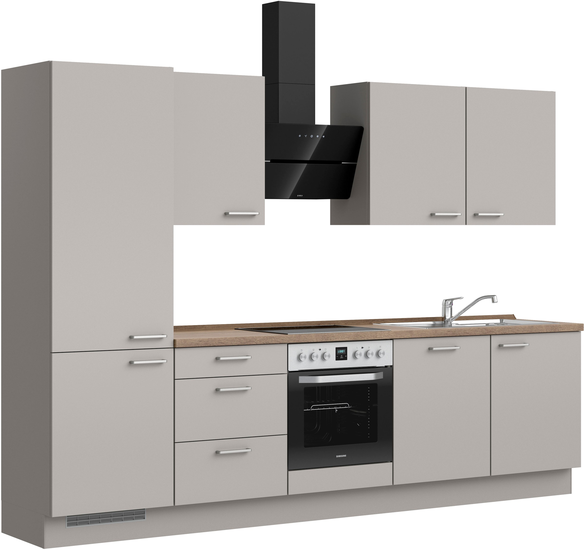 nobilia® Küchenzeile »"Touch premium"«, vormontiert, Ausrichtung wählbar, Breite 300 cm, mit E-Geräten