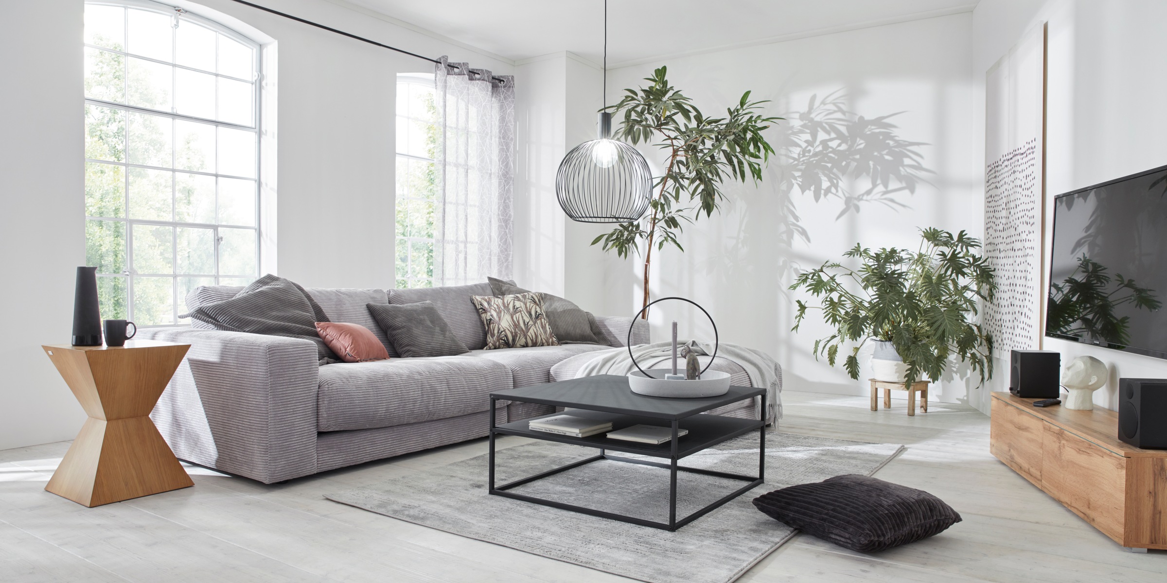 Home affaire Big-Sofa "Enisa, bequeme, legere Polsterung B/T/H: 290/127/85 günstig online kaufen