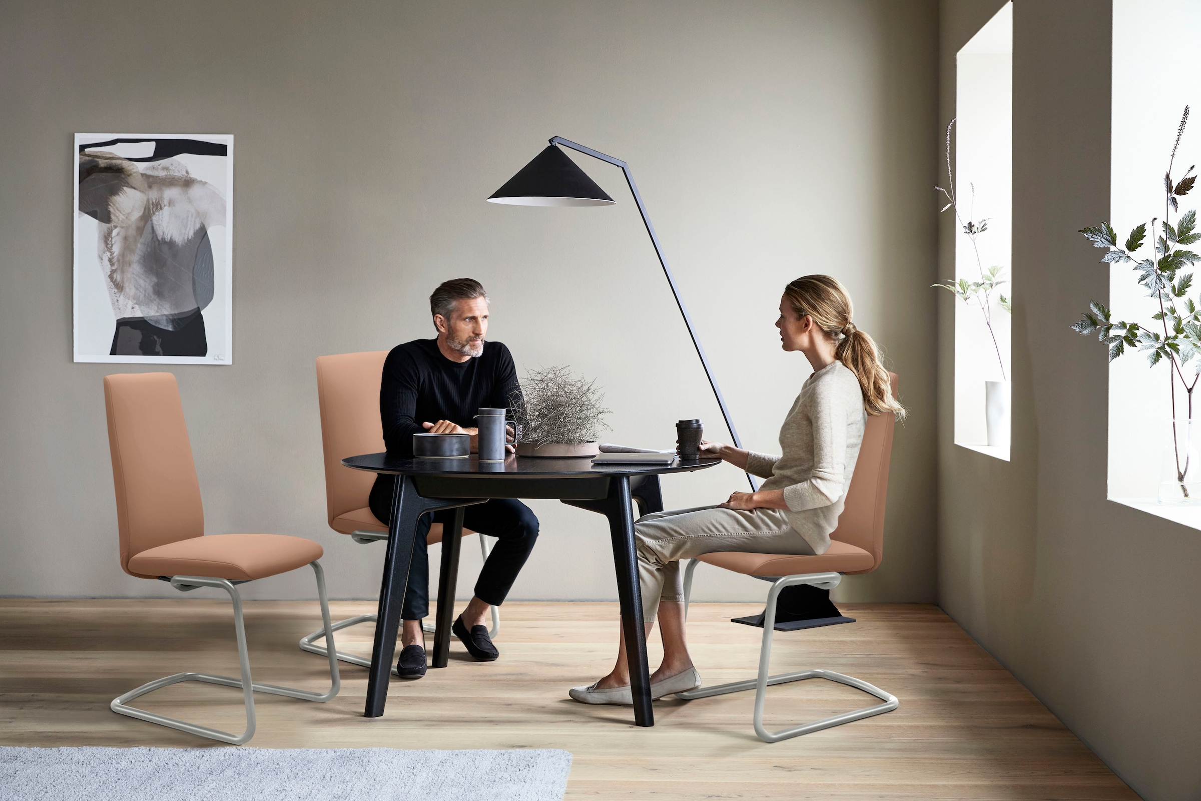 Stressless® Polsterstuhl »Laurel«, Leder BATICK, High Back, Größe L, mit Beinen aus Stahl in Chrom matt