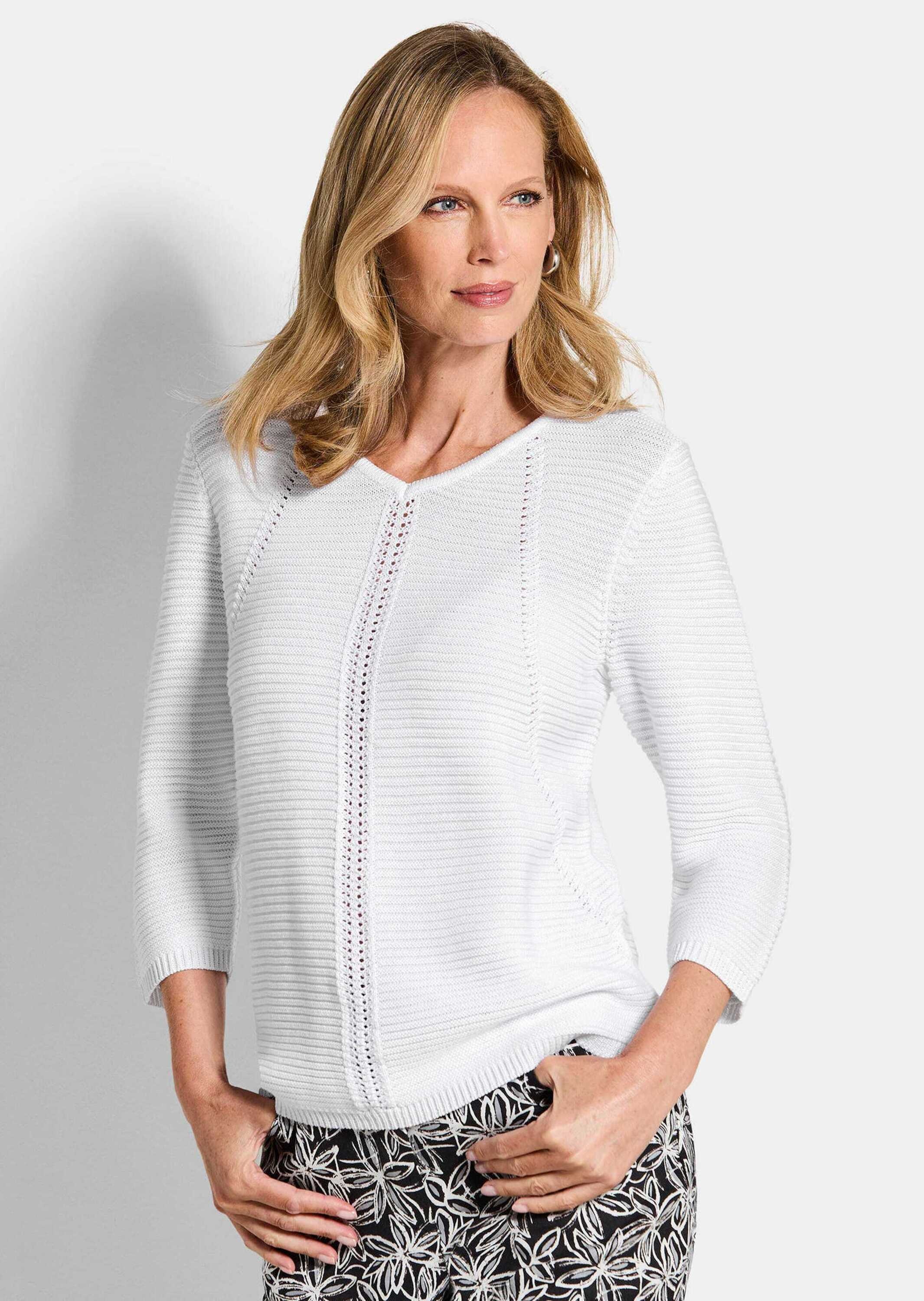 Thumbnail - GOLDNER Rundhalspullover "Eleganter V-Ausschnitt Pullover" Strick-Details