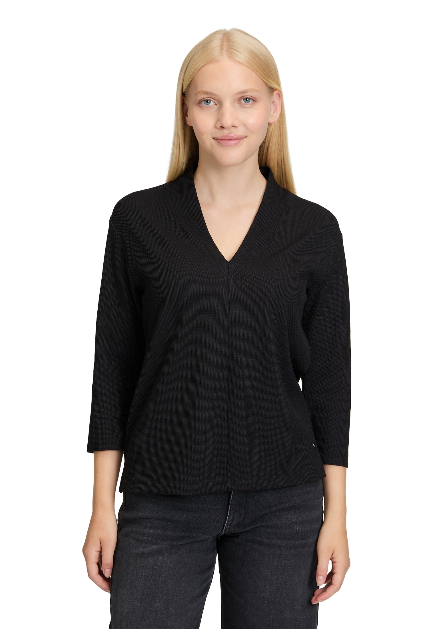 Betty&Co 3/4-Arm-Shirt "Betty & Co Damen Casual-Shirt mit V-Ausschnitt" 1 S günstig online kaufen