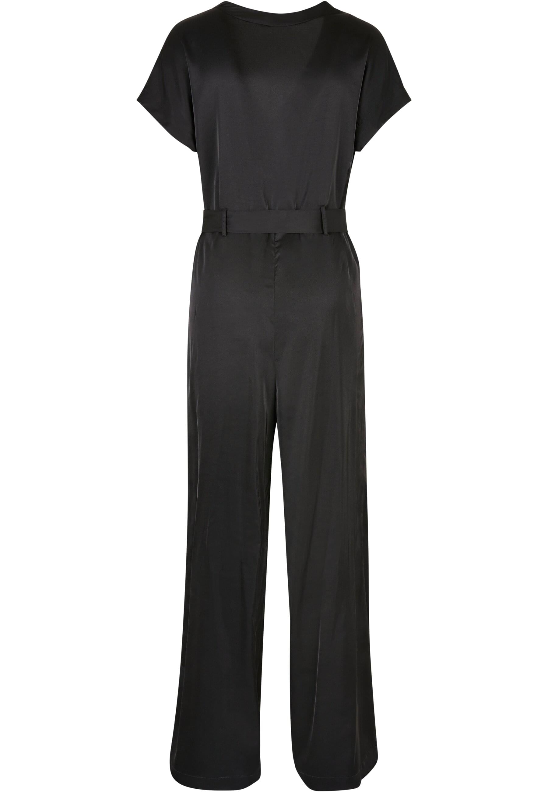 URBAN CLASSICS Jumpsuit »Urban Classics Damen Ladies Satin Wide Leg Belt Jumpsuit«, (1 tlg.)