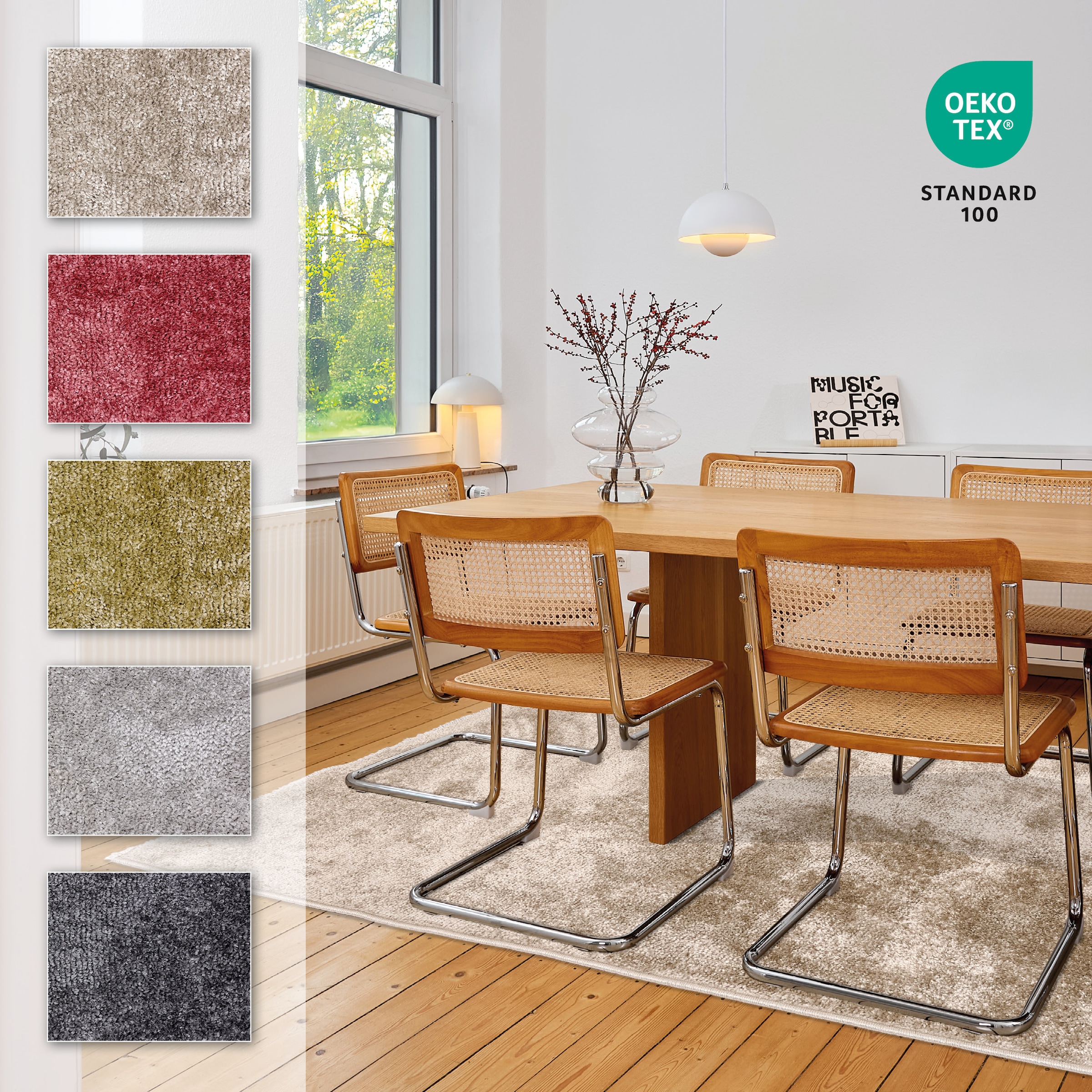 ASTRA Teppich »Stevie 250«, rechteckig, 9 mm Höhe, weicher Kurzflor, gewebt, Wohnzimmer, Schlafzimmer