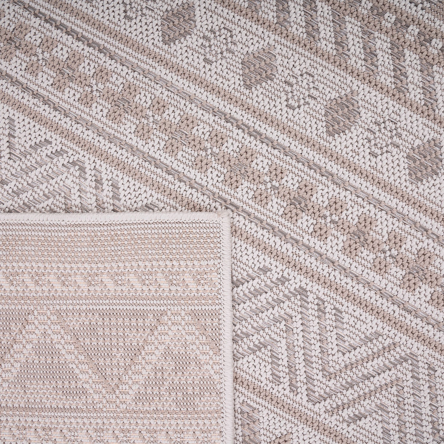 Teppich PACO HOME "Vermont 184", beige, B:240cm H:4mm L:340cm, Polypropylen, Teppiche, Teppich, Flachgewebe, modernes Design mit Rauten, gesteift, Outdoor geeignet 3