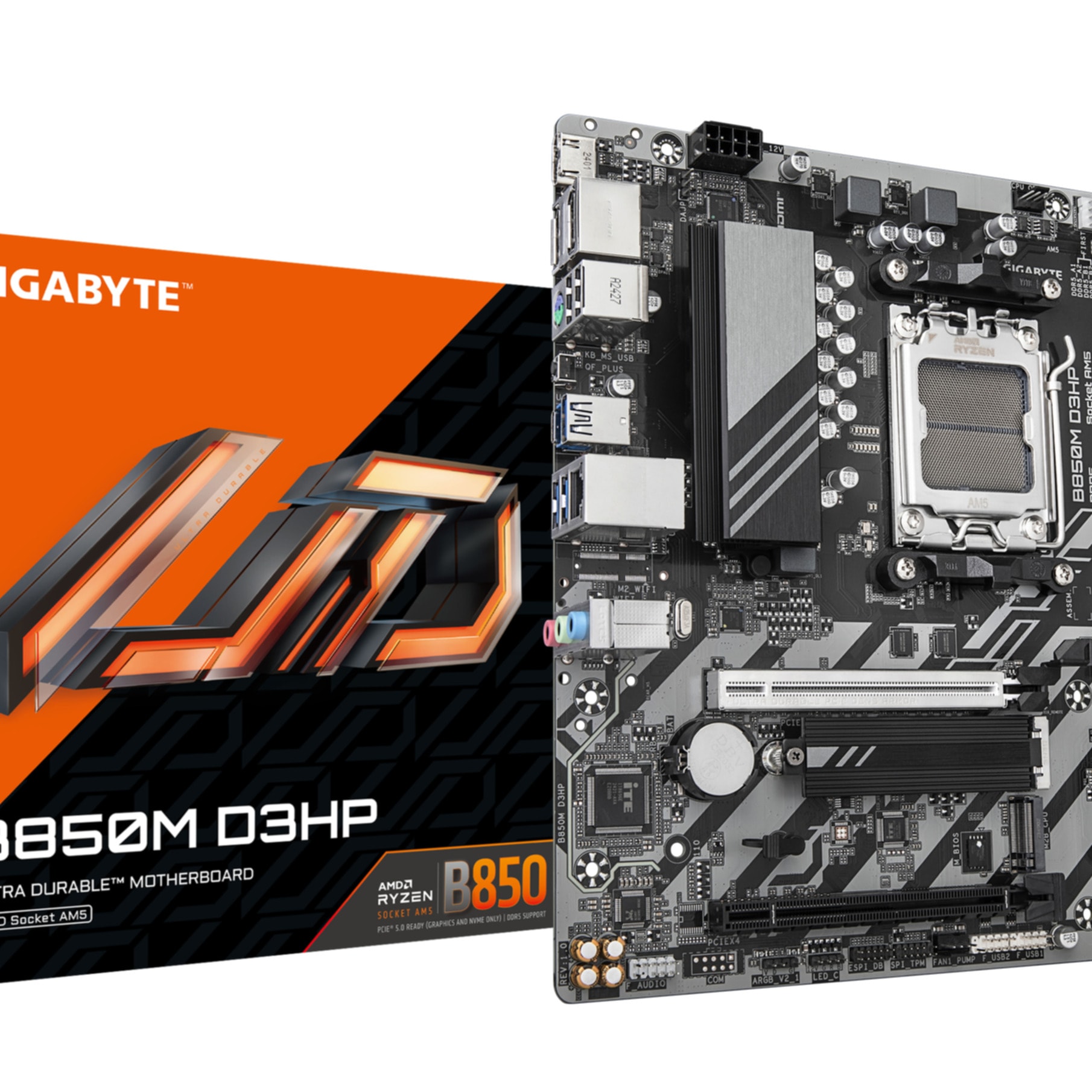 Gigabyte Mainboard »B850M D3HP Motherboard - AMD Ryzen 9000 Series CPUs, 5+2+2 Phasen Digi«