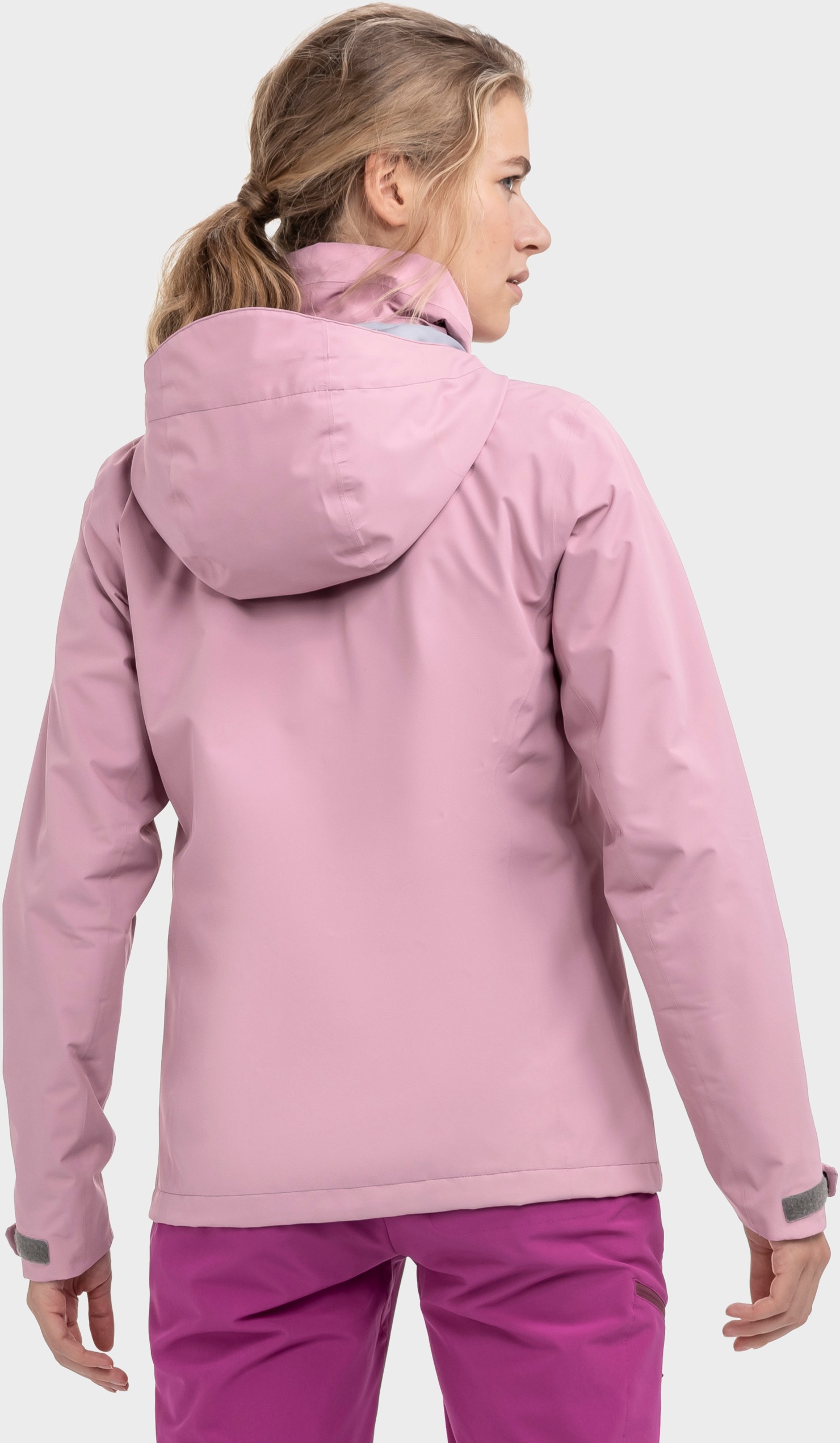Outdoorjacke SCHÖFFEL "Jacket Gmund L", Damen, Gr. 42, 3105, rosa, Oberstoff: Aussenseite: 100% Polyester; (Membran: Polyurethan); Futter Rumpf oben: 100% Polyester, regular fit, hoch geschlossener Ausschnitt, Jacken Outdoorjacke 3