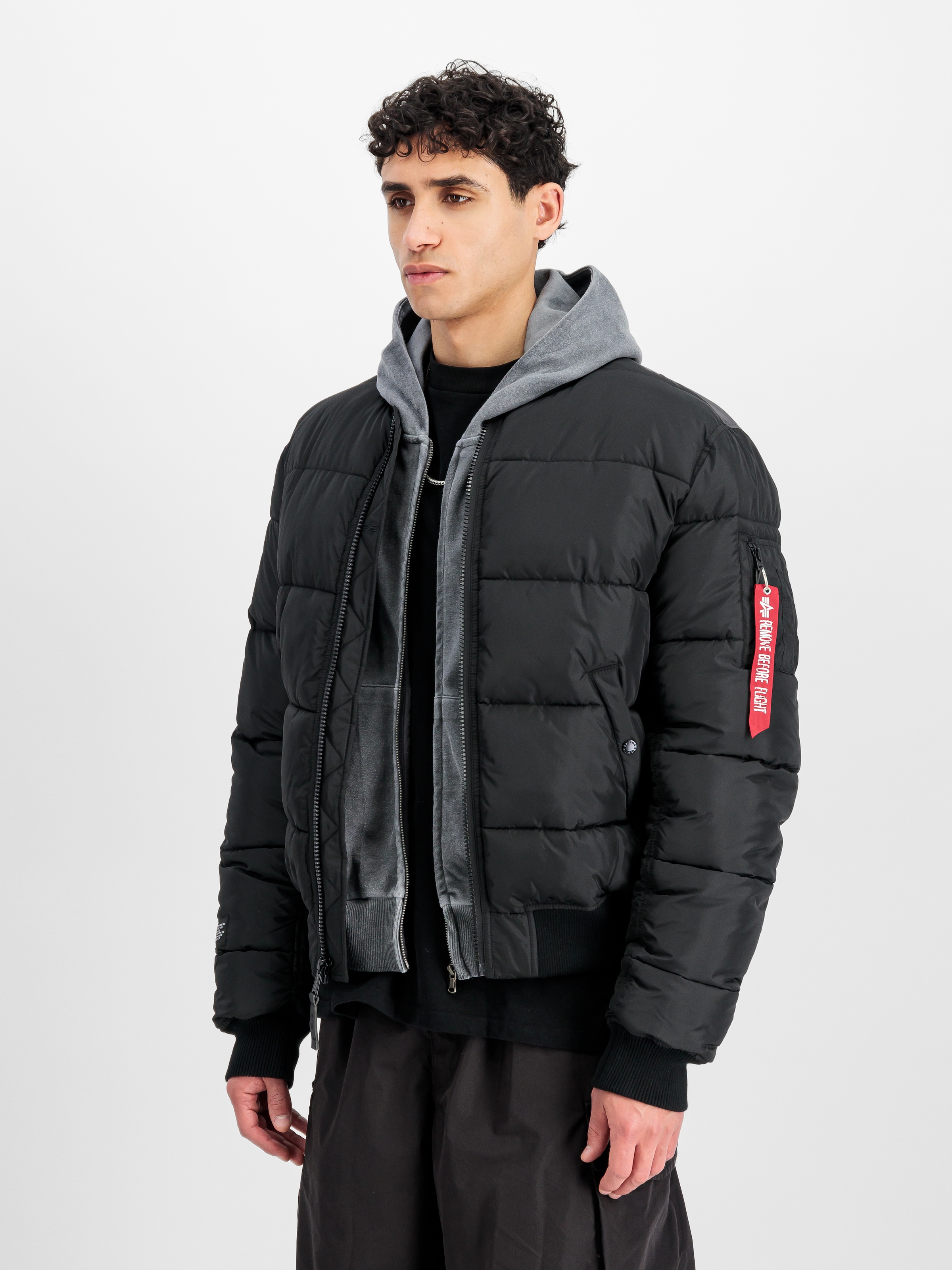 Alpha Industries Steppjacke "MA-1 Logo Puffer", ohne Kapuze günstig online kaufen