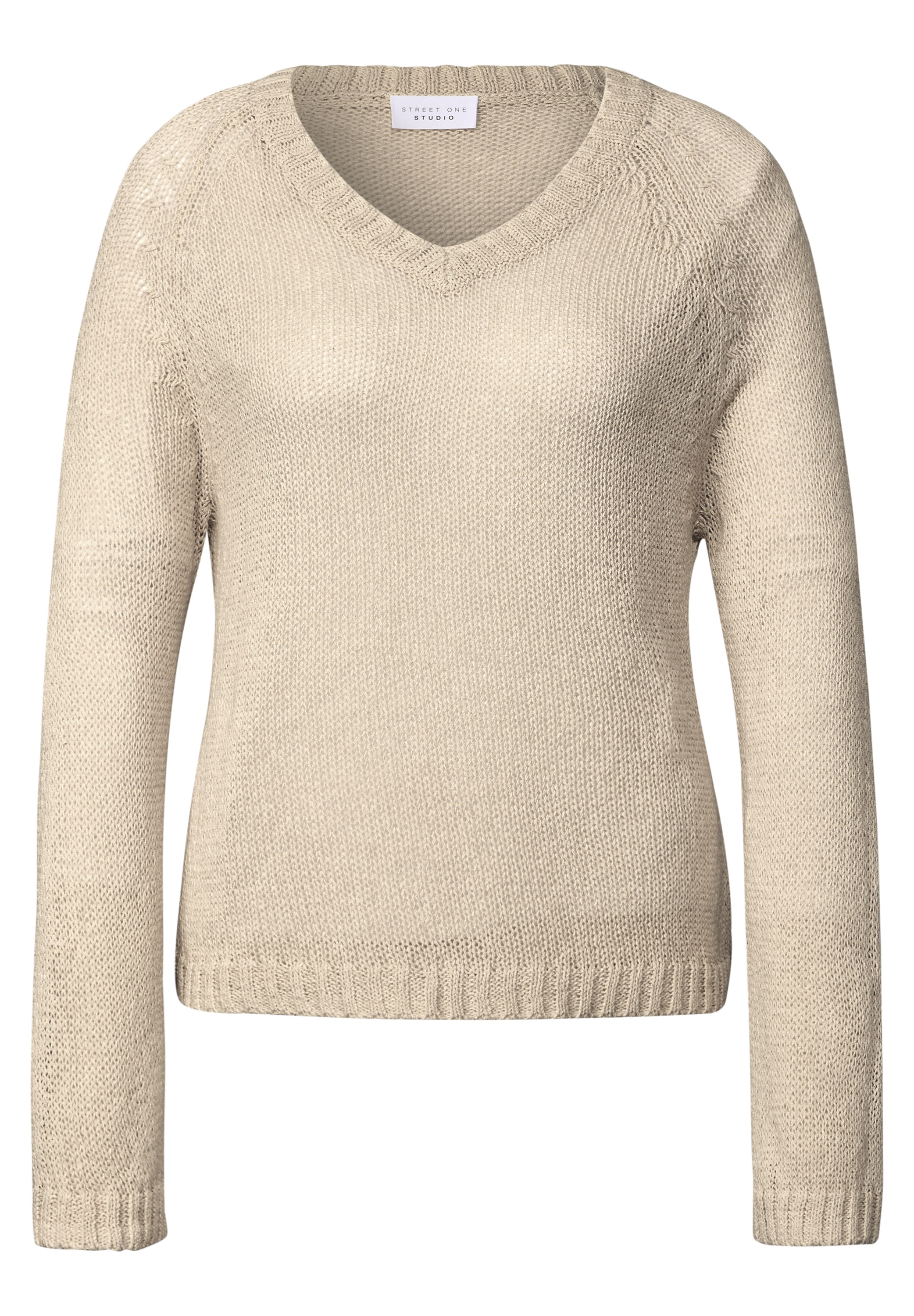 STREET ONE STUDIO V-Ausschnitt-Pullover, mit grober Struktur