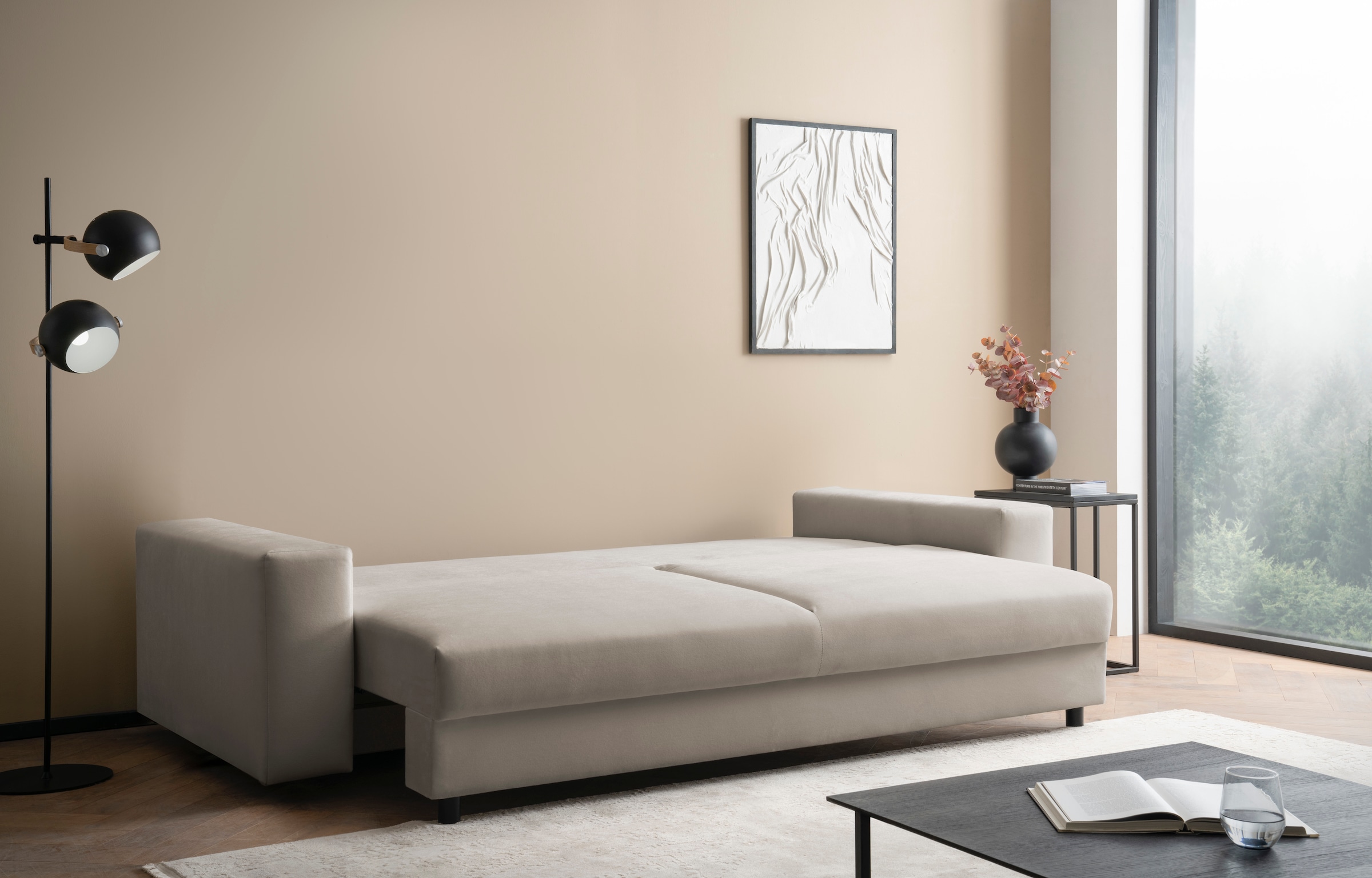 LeGer Home by Lena Gercke Schlafsofa »Imoga, Polster mit Schlaffunktion, 3-Sitzer Sofa, Couch mit Bettkasten« in modernen Farben und Stoffen, Bettfunktion, Liegefläche: 200x150 cm
