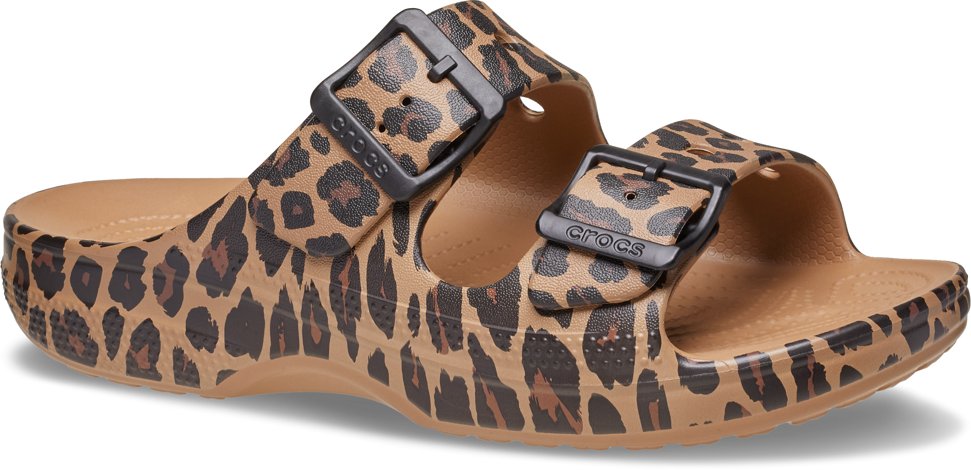 Crocs Pantolette "Saturday Animal Sandal W" Sommerschuh, Hausschuh, Strandschuh im Animal-Print