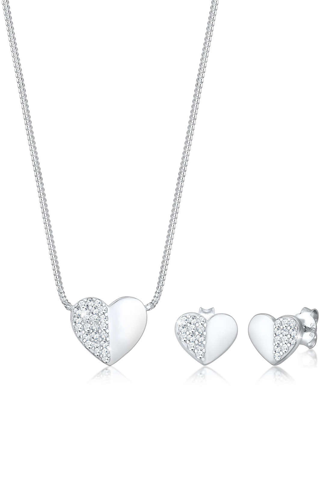 Schmuckset »Herz Liebe Kristalle 925 Silber Playful«