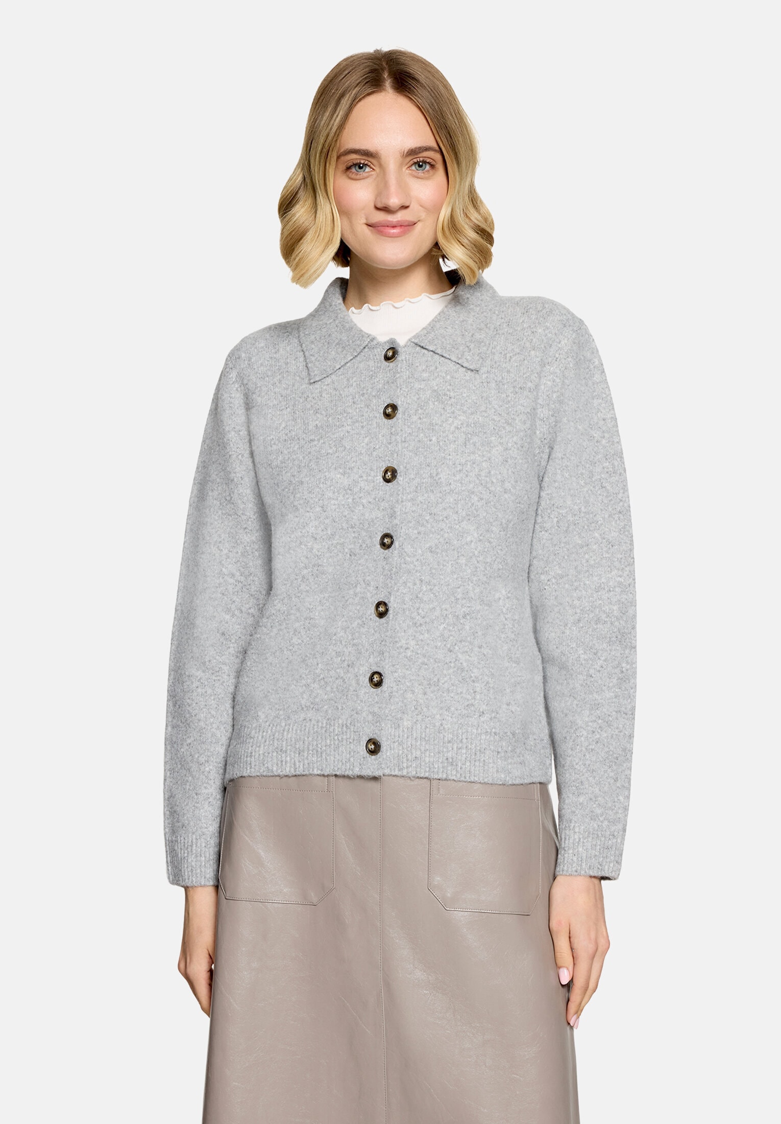 Cartoon Strickjacke »Damen mit Kragen« 1