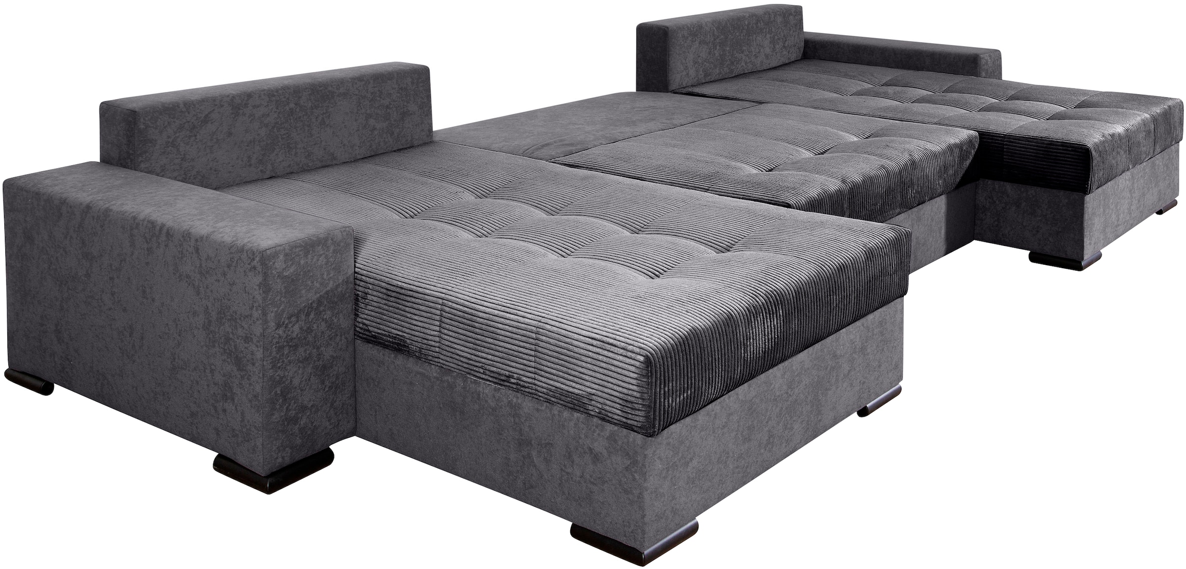 COLLECTION AB Wohnlandschaft »XXXL-Josy Relax U-Form Breite 352 cm, mit 2 gleich großen Recamieren«, inkl. Bettfunktion, Bettkasten, mit 4 Rückenkissen in zwei Größen