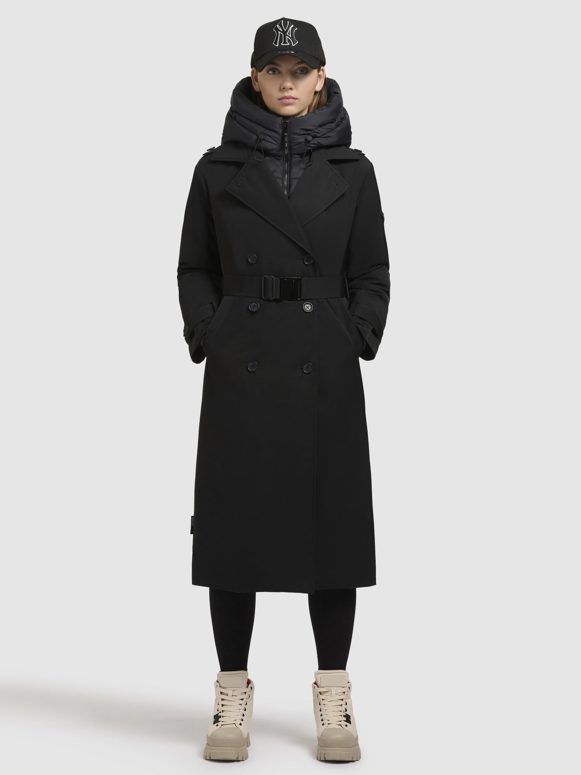 khujo Trenchcoat »Elena-YM«, Warmer Wintermantel mit doppelter Knopfleiste