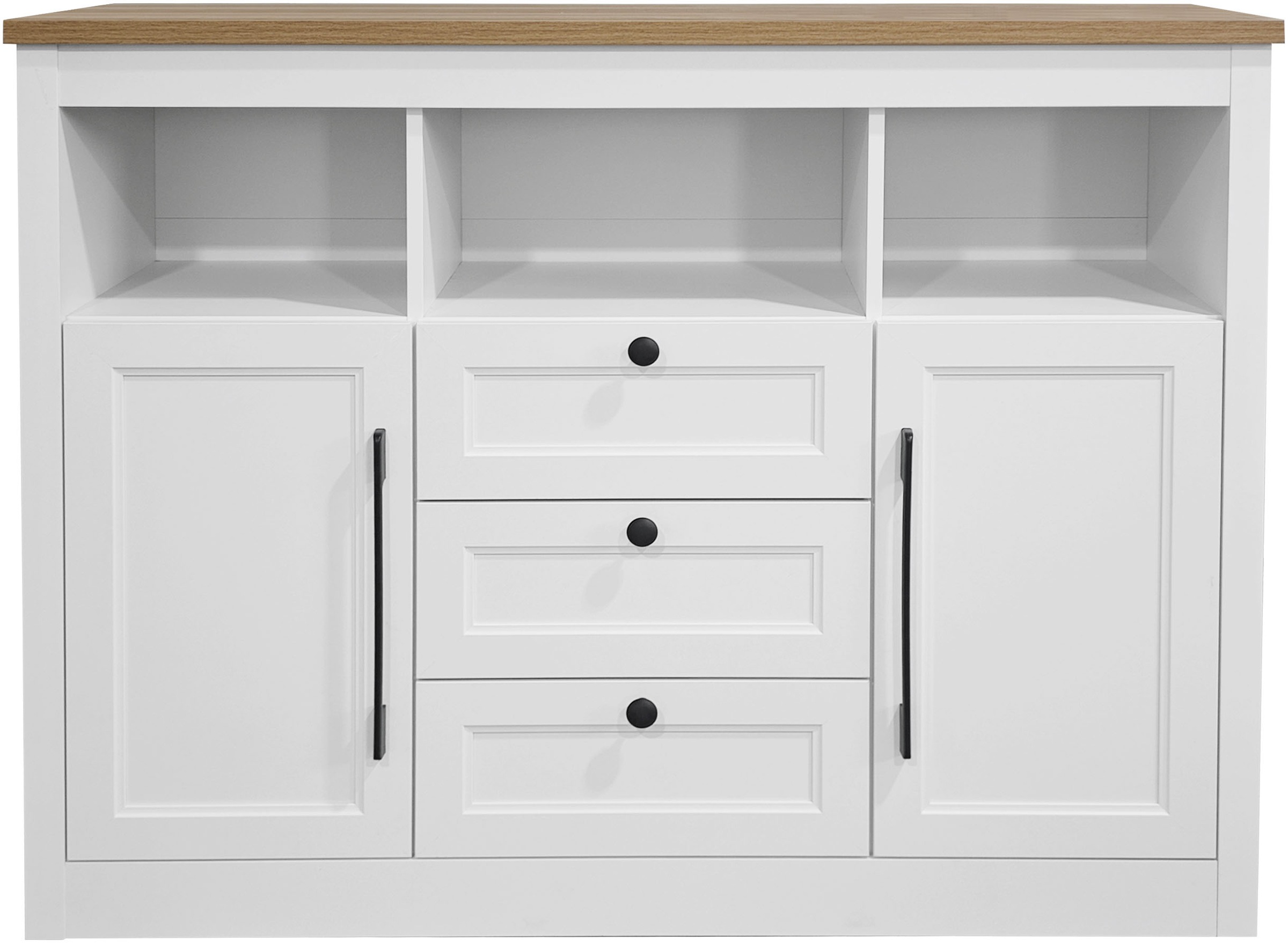 OTTO home Sideboard "Ismund", aus MDF, mit Holz-Zierleiste, schwarzen Metal günstig online kaufen