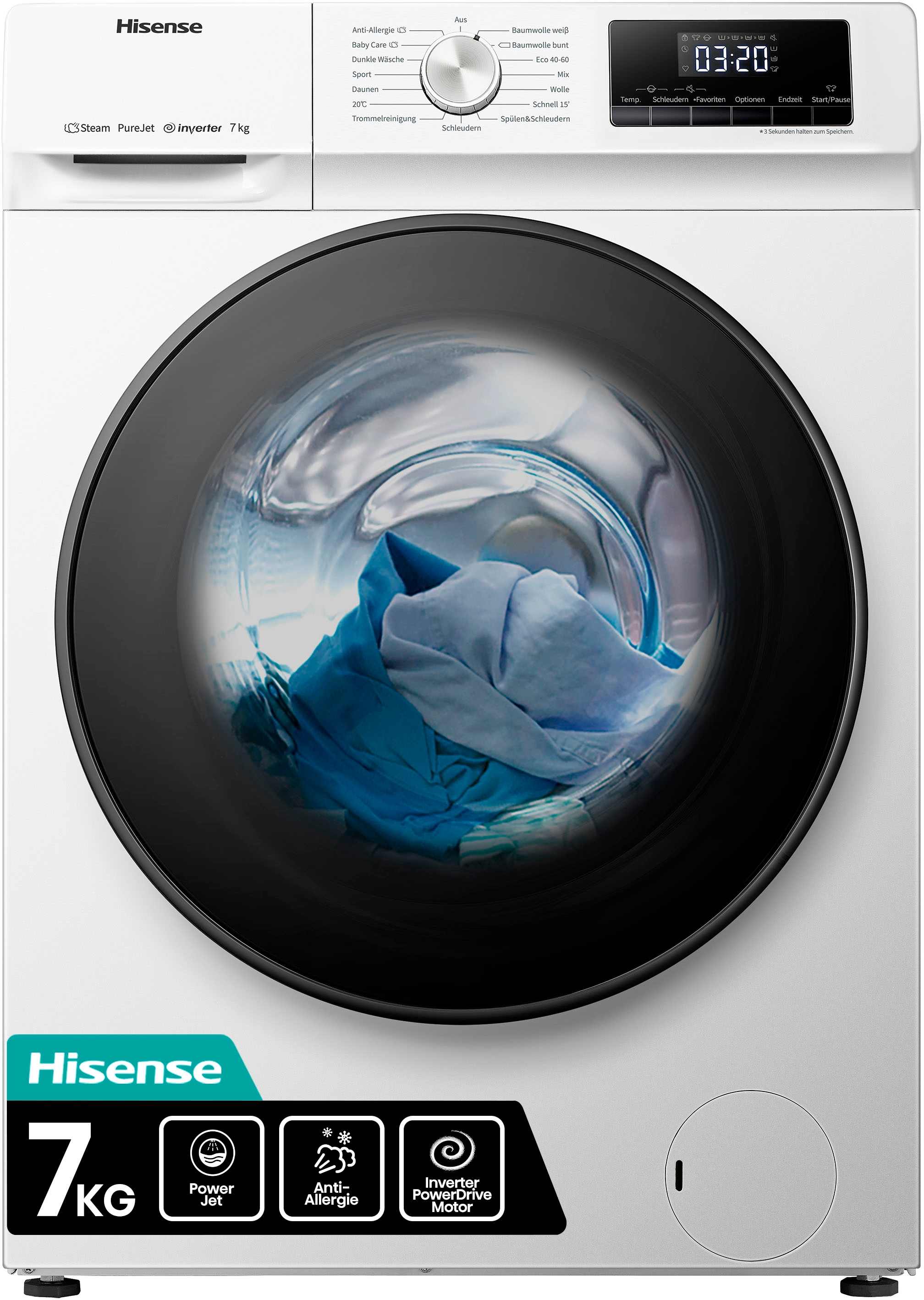 Hisense Waschmaschine WFQA7014EVJM »WFQA7014EVJM«, 7,0 kg, 1400 U/min