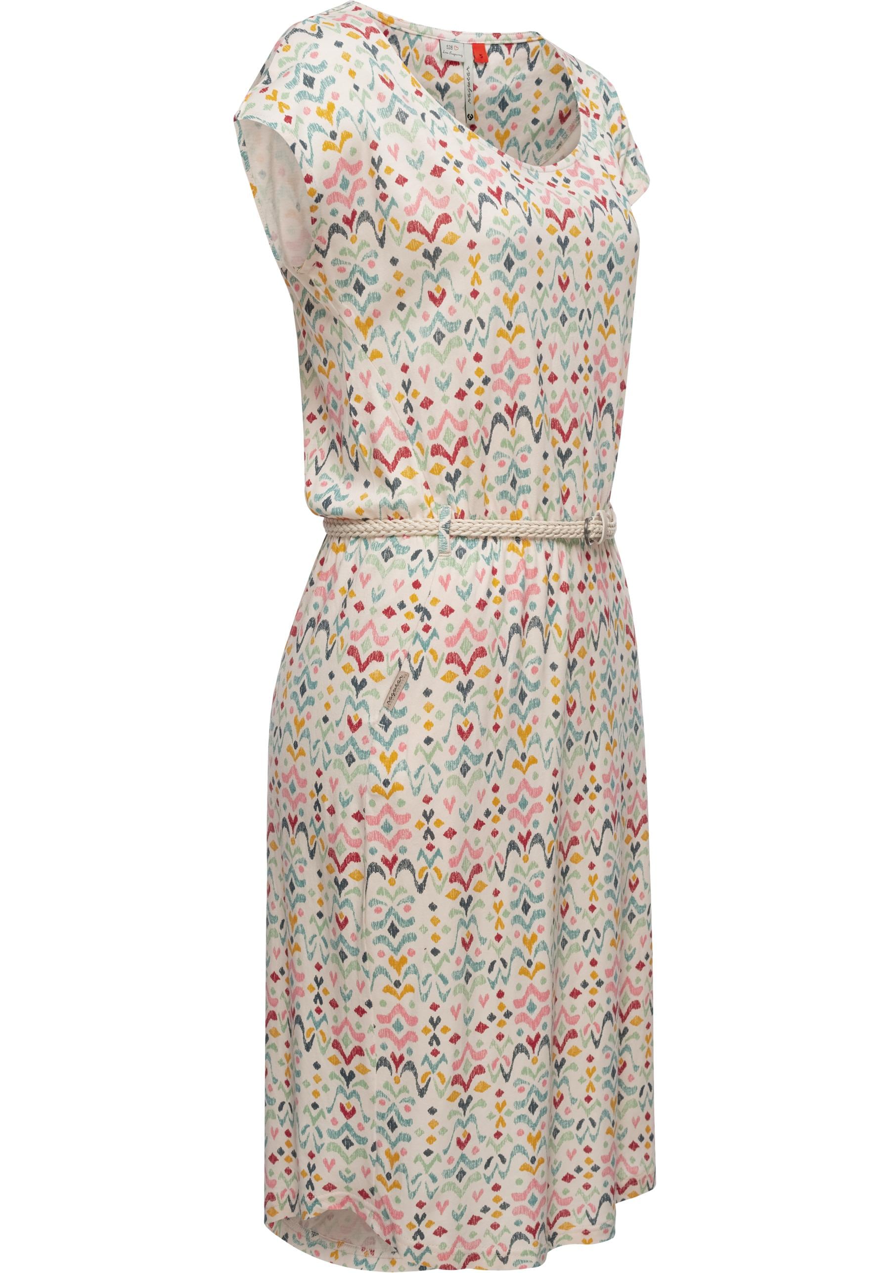 Ragwear Shirtkleid »Lilithe Ikat«, stylisches Damen Sommerkleid mit Taillengürtel
