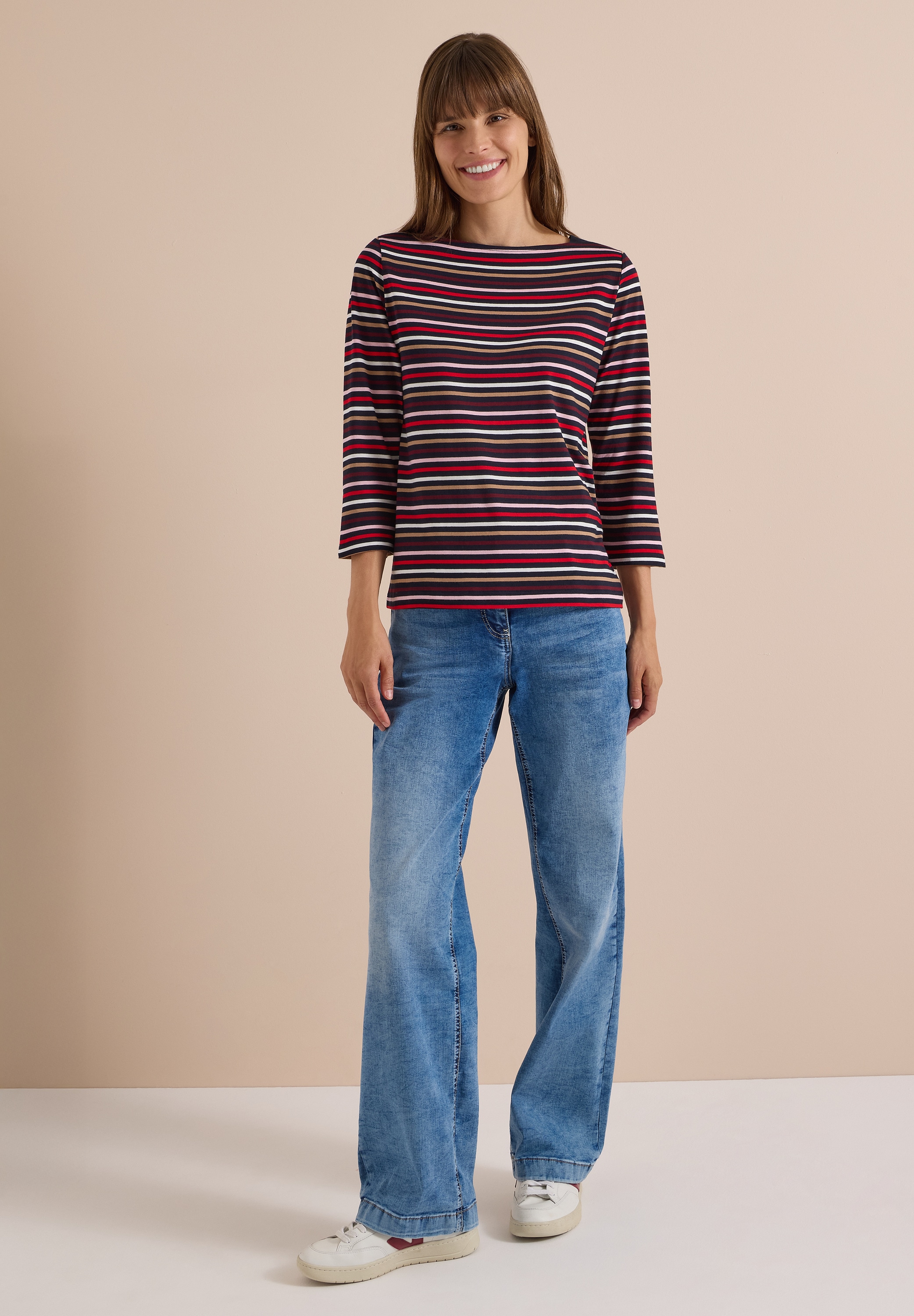 Cecil 3/4-Arm-Shirt aus softem Materialmix