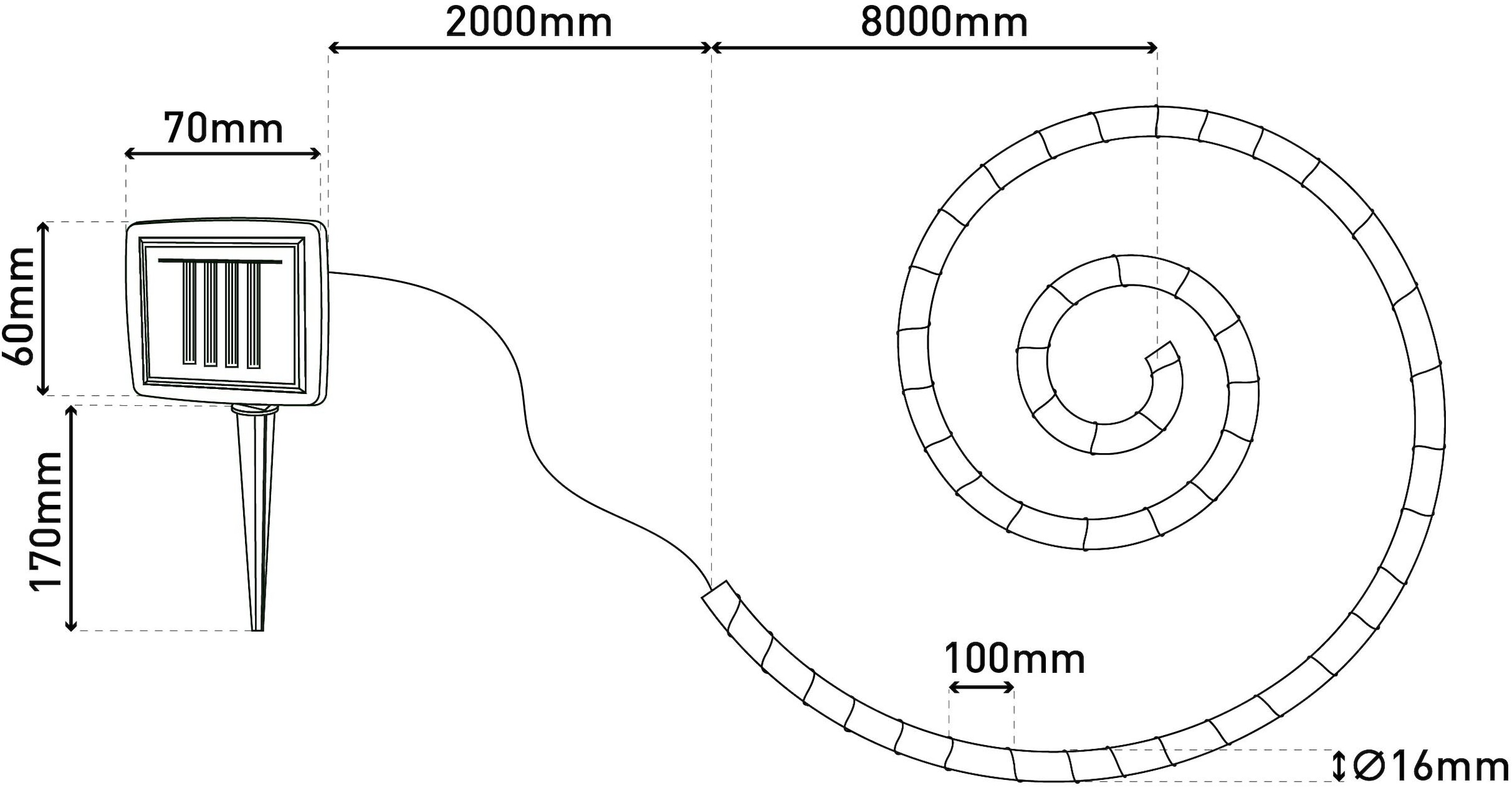 näve LED Solarleuchte »Solar-Lichterkette "CANAMO"«, Inkl. Dämmerungssensor;