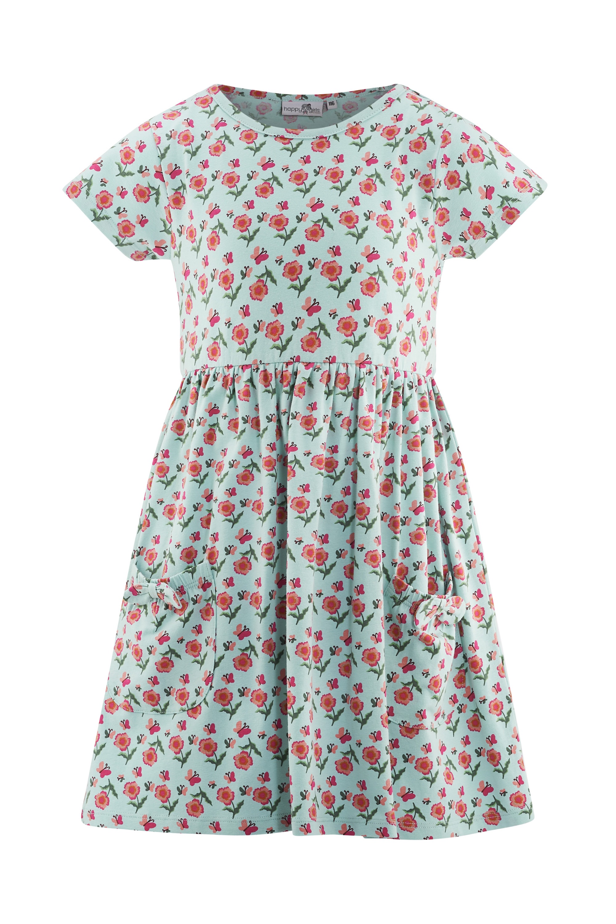 Sommerkleid HAPPY GIRLS "Mädchenkleid", Mädchen, Gr. 116, EURO-Größen, ice blau, Stoff, 100% Baumwolle, normal, Kleider Sommerkleid