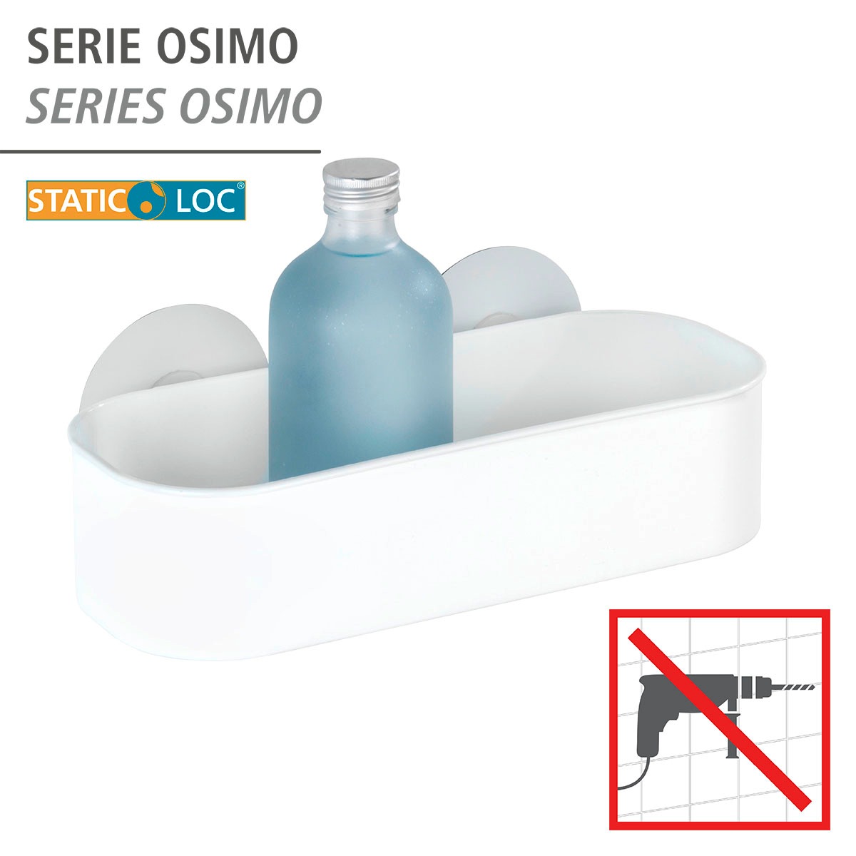 WENKO Badregal »Static-Loc® Osimo«, Befestigen ohne Bohren