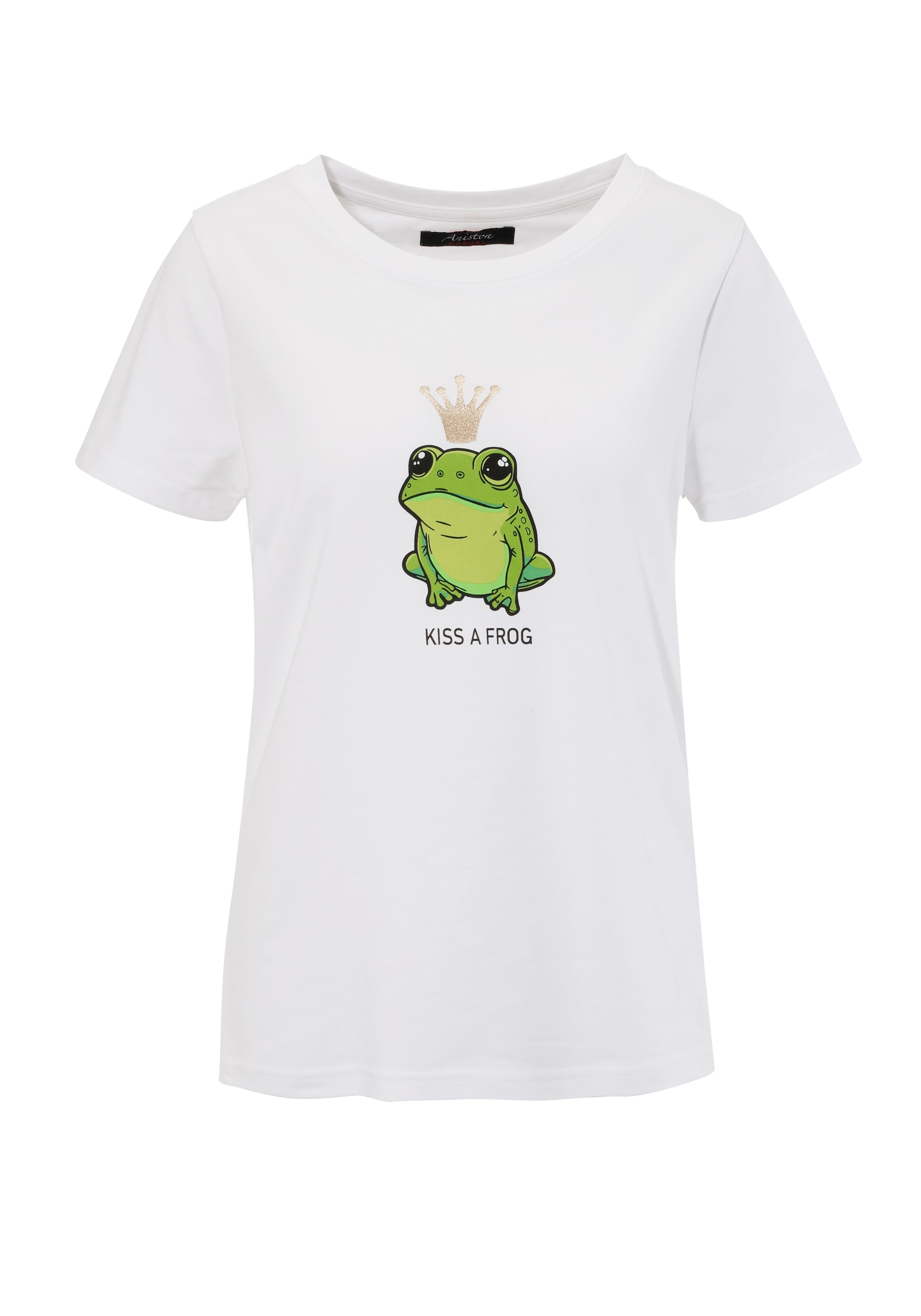 Aniston CASUAL T-Shirt, mit Frosch und glitzernder Krone bedruckt - NEUE KOLLEKTION