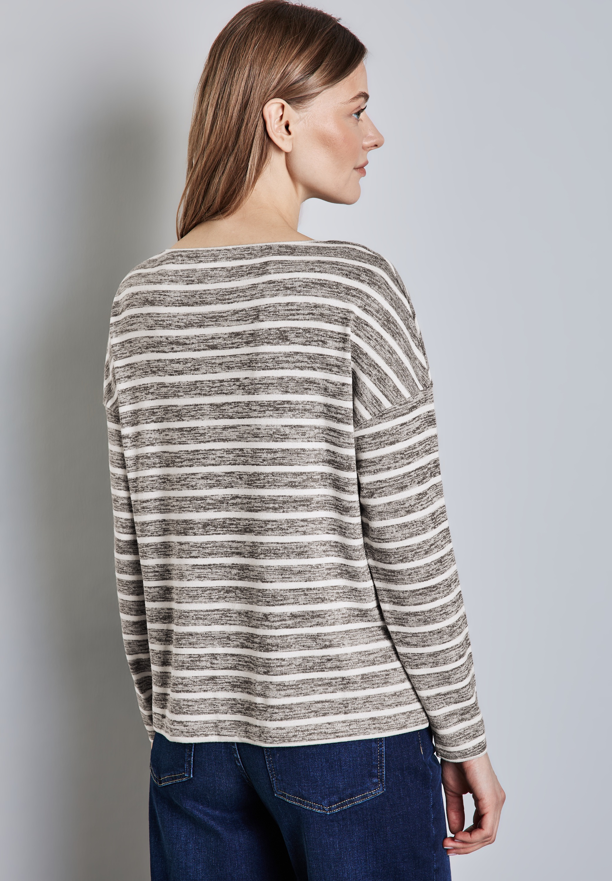 STREET ONE Langarmshirt, aus softem Materialmix
