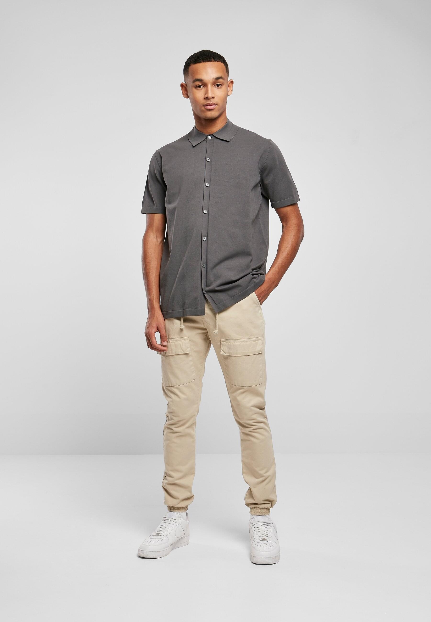 URBAN CLASSICS Langarmhemd »Urban Classics Herren Knitted Shirt«, (1 tlg.)