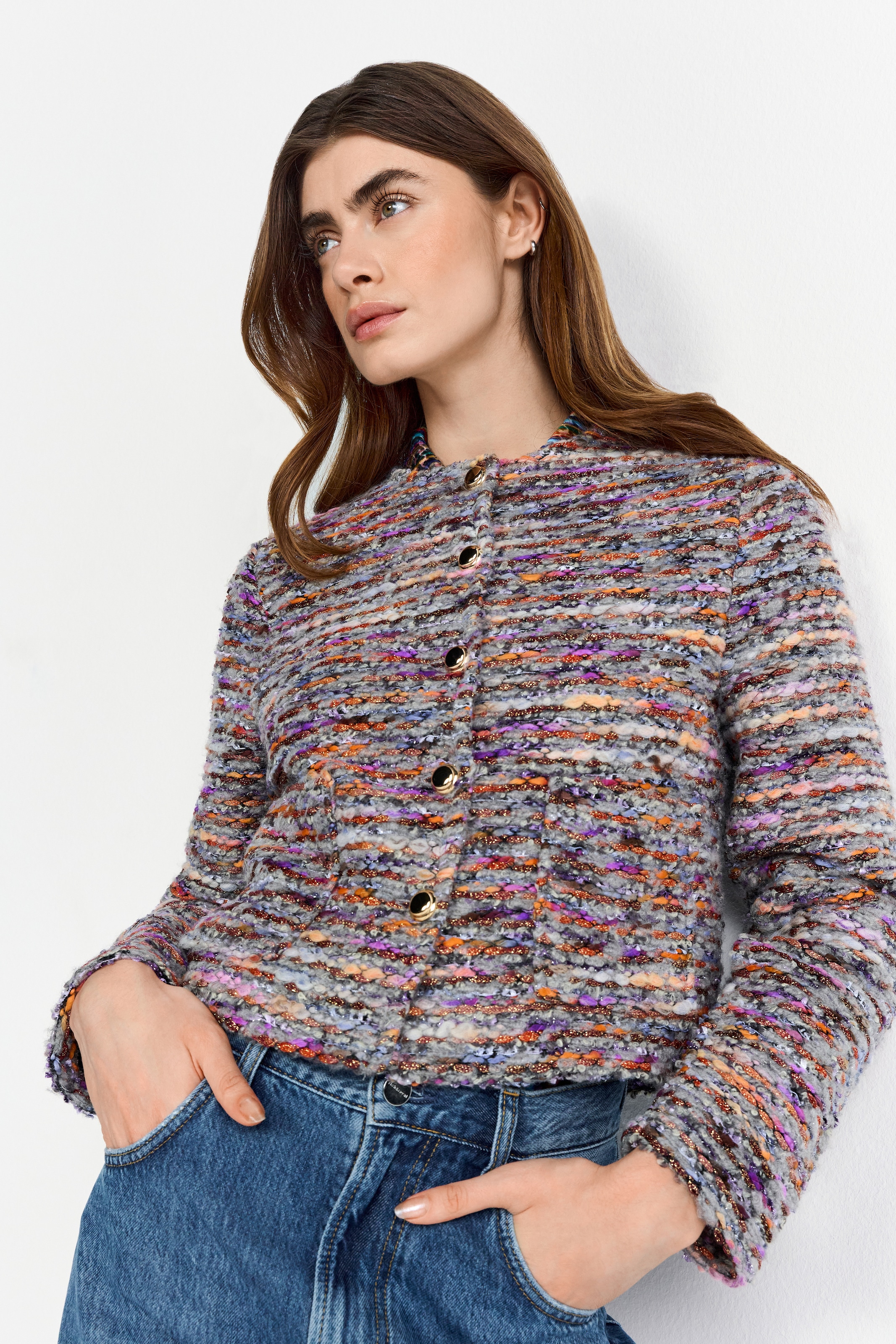 RICHROYAL Bouclèjacke, in Multicolor, gerade Form günstig online kaufen