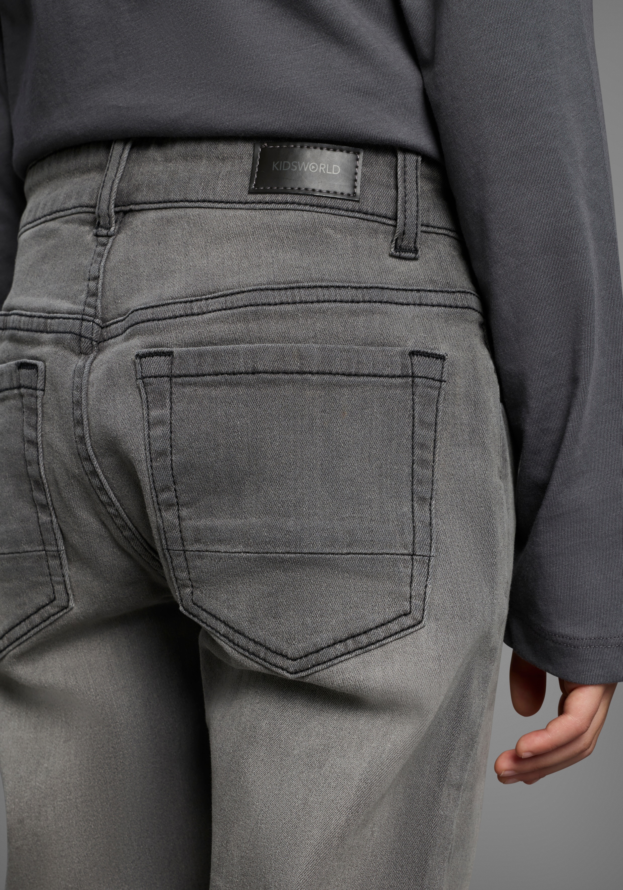 Thumbnail - KIDSWORLD Straight-Jeans "Gerade Stretchjeans" Stretchjeans in authentischer Waschung