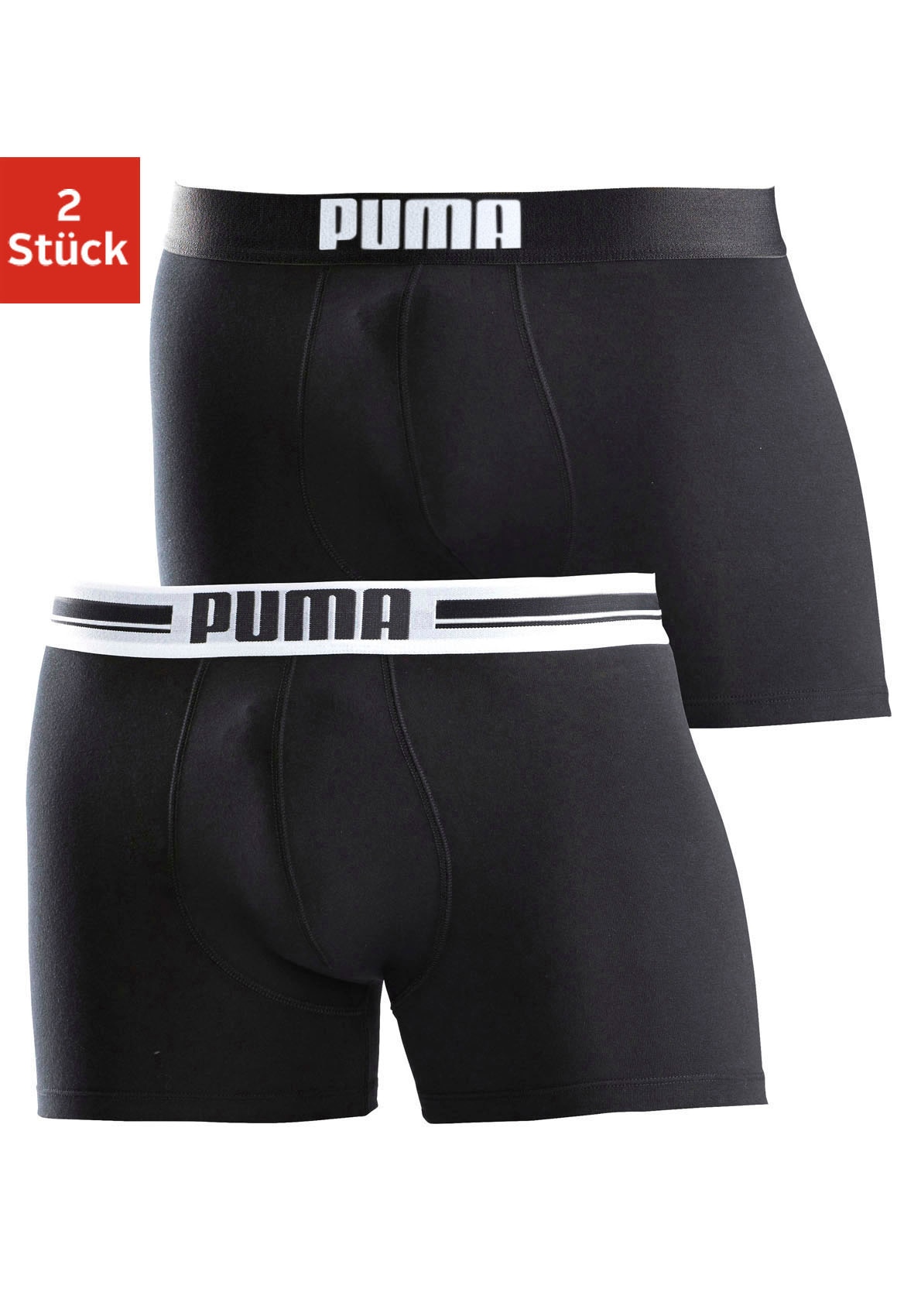 PUMA Boxer "Placed Logo", (Packung, 2er-Set), mit dehnbarem Komfortbund