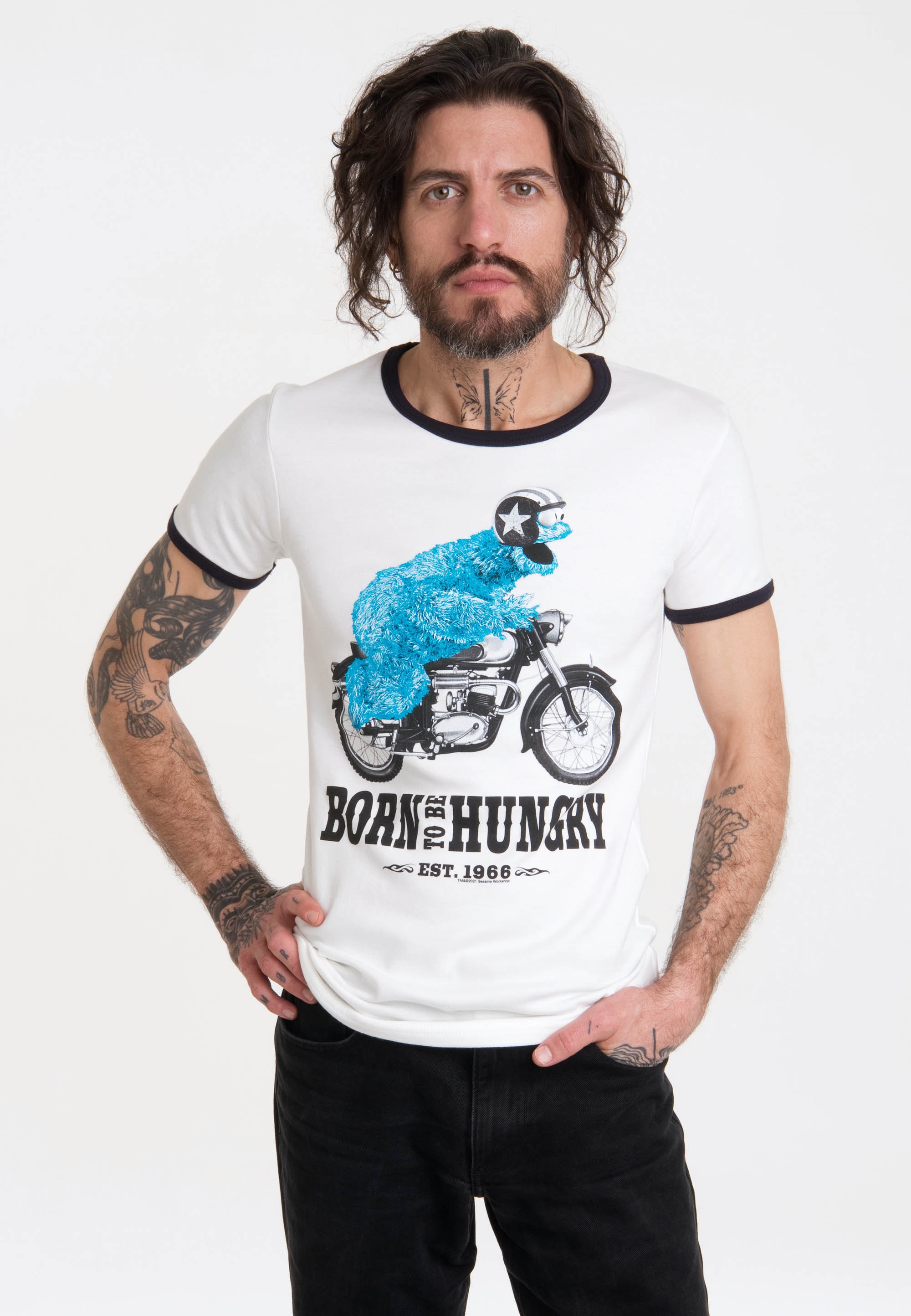 T-Shirt »Sesamstraße – Krümelmonster Motorrad«, mit lizenziertem Print