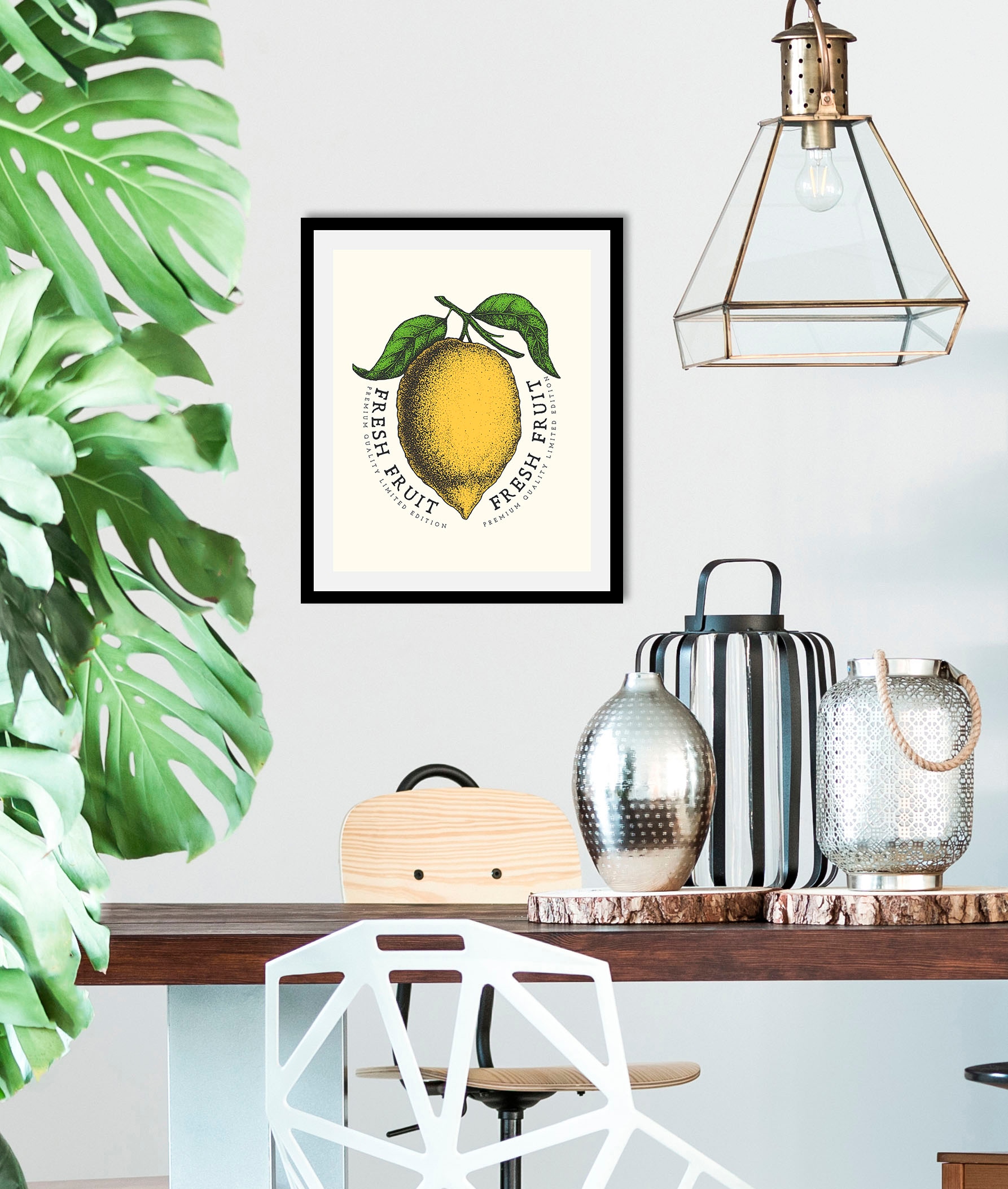 queence Bild "Erox", Obst-Obst Bilder-Essen-Lebensmittel-Kunst-Schriftzug, günstig online kaufen