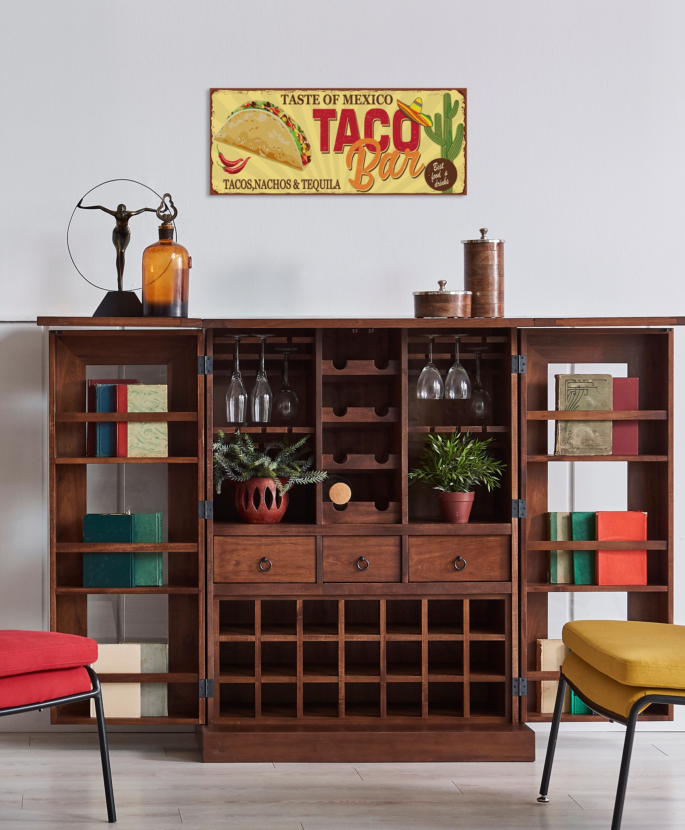 queence Metallbild "TACO BAR", Sprüche & Texte, Stahlschilder, Schriftzug günstig online kaufen