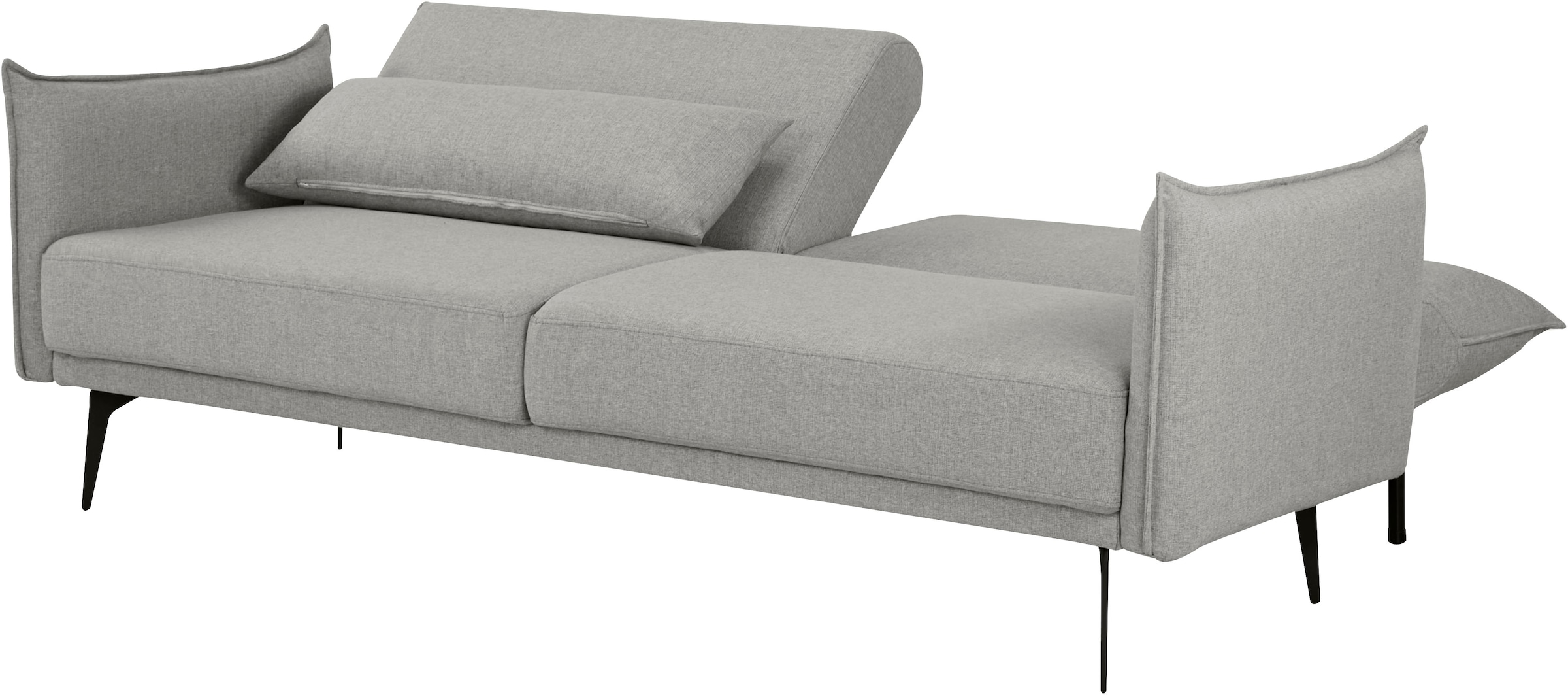 INOSIGN Schlafsofa »TULARE, 204 cm, klappbarer 3-Sitzer mit verstellbarer Rückenlehne,«, Schlaffunktion, Velvet-Samtvelours u. Webstoff