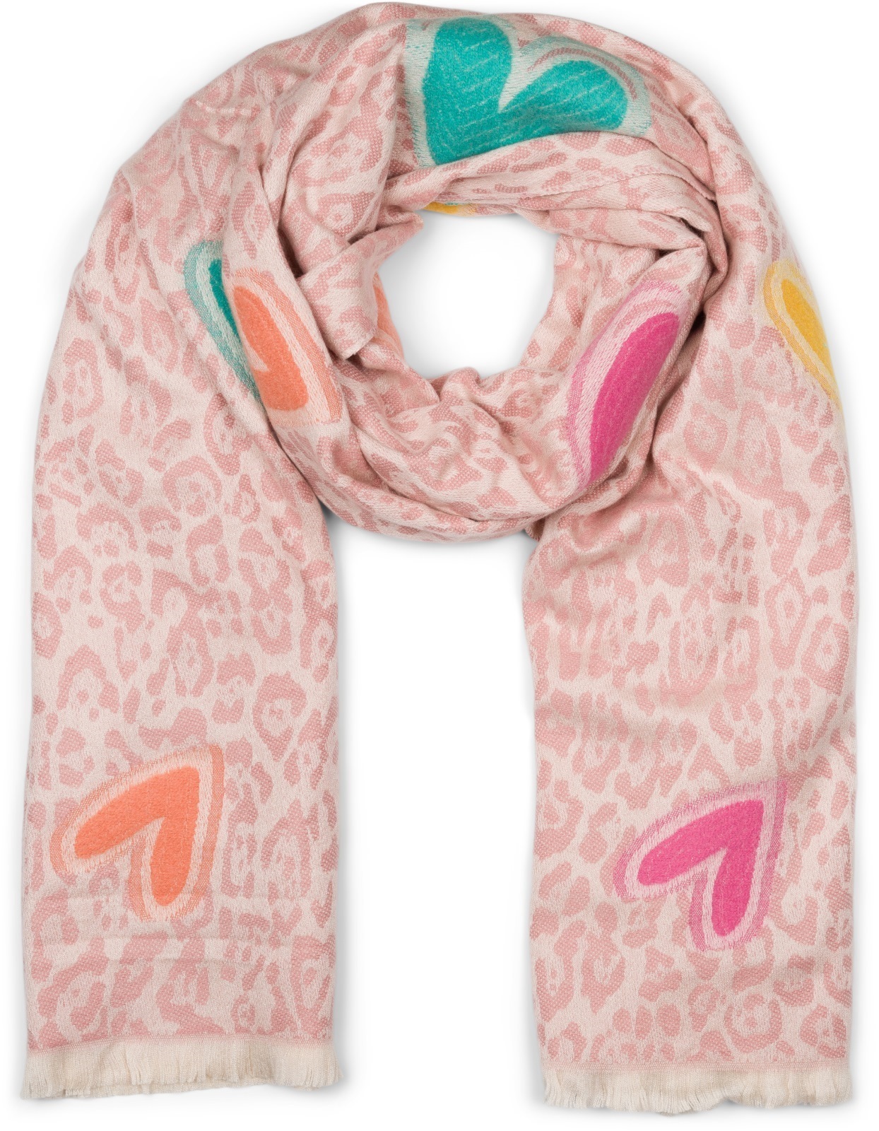 styleBREAKER XXL-Schal "Schal mit Leoparden Herz Muster" 1 Stk.