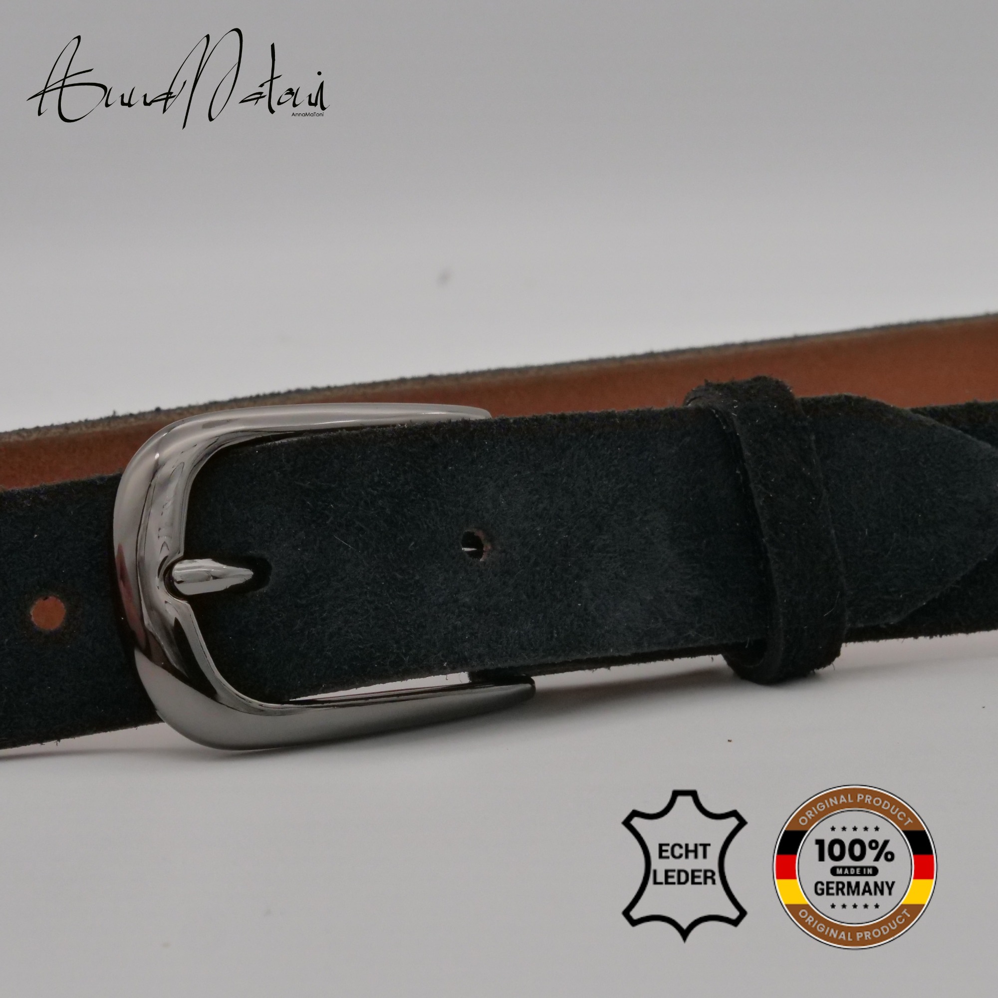 AnnaMatoni Ledergürtel "AnnaMatoni Damen Ledergürtel in hochwertigem Velour günstig online kaufen
