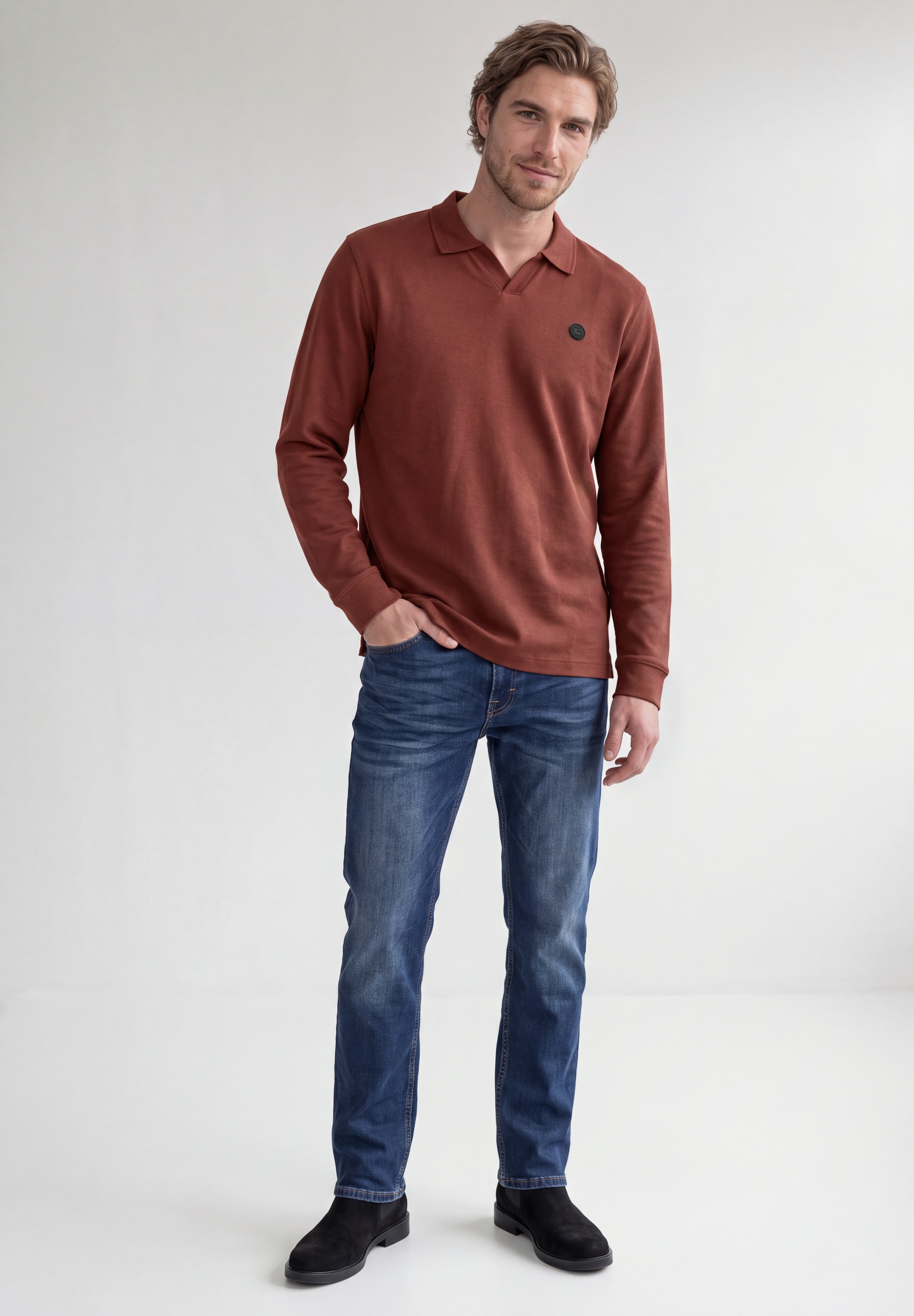 STREET ONE MEN Poloshirt mit Strickmuster