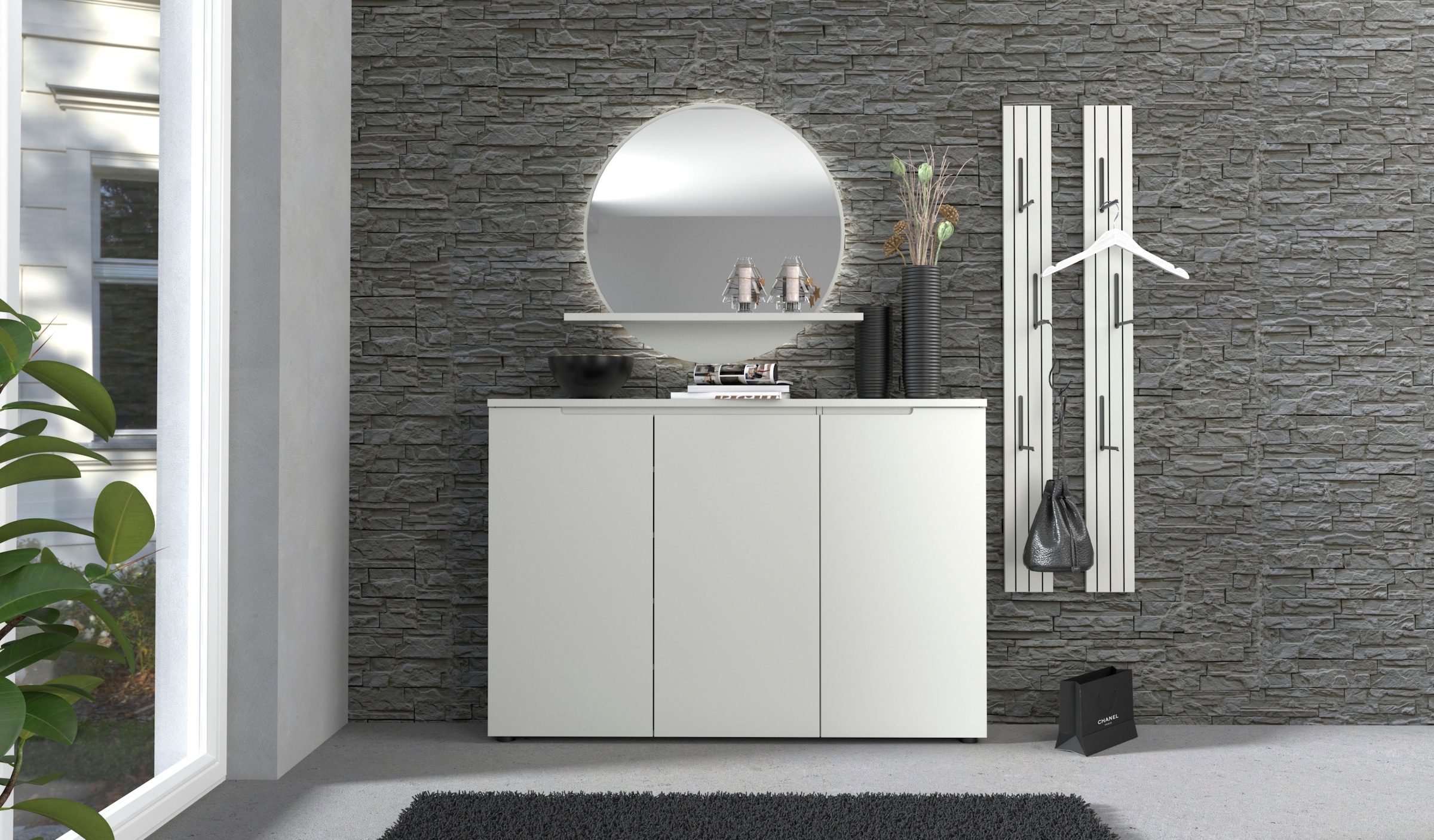 Innostyle Schuhschrank »Garderobenschrank BRESTA, BxHxT 145/100/22« 1 Stk. tlg. 3 türig, 10 Fächer, grifflos, Softclose